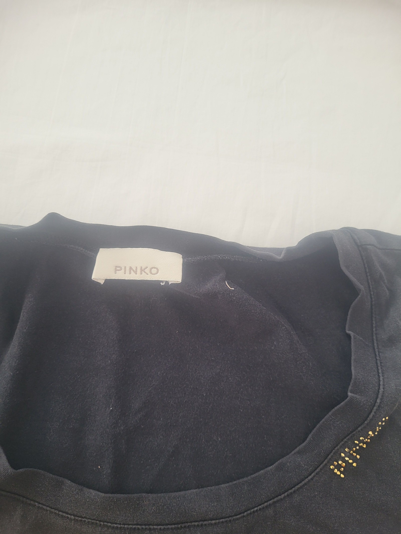 Pinko Women Black Cotton Blend Sleeveless Top Size Large image 3