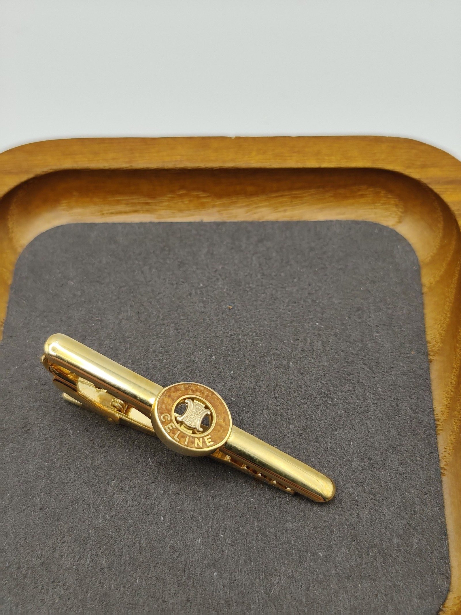 Celine Gold Tone Logo Tie Clip Men Other image 3