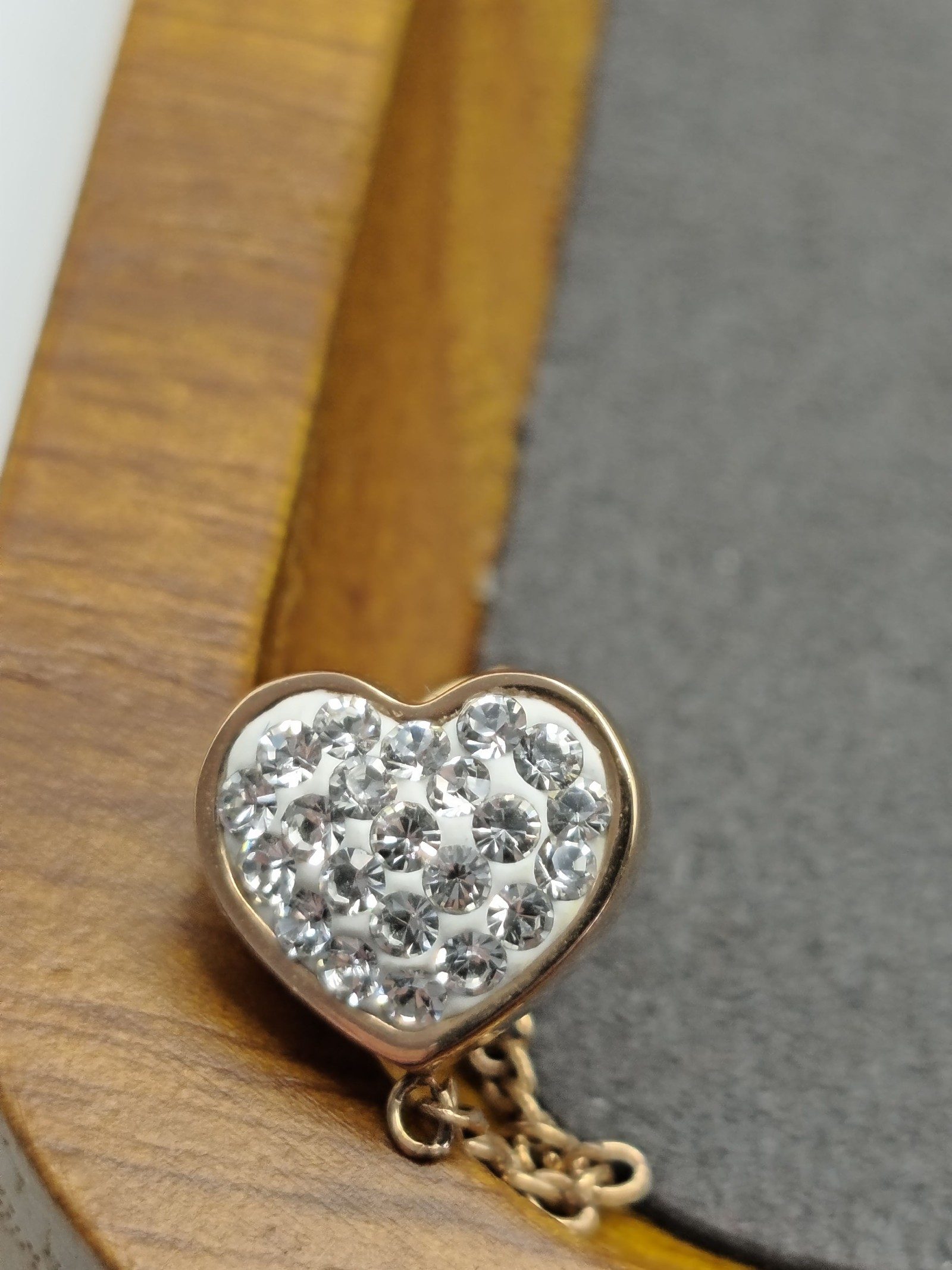 Folli Follie Rose Gold tone Crystal Heart Stud Earrings image 4