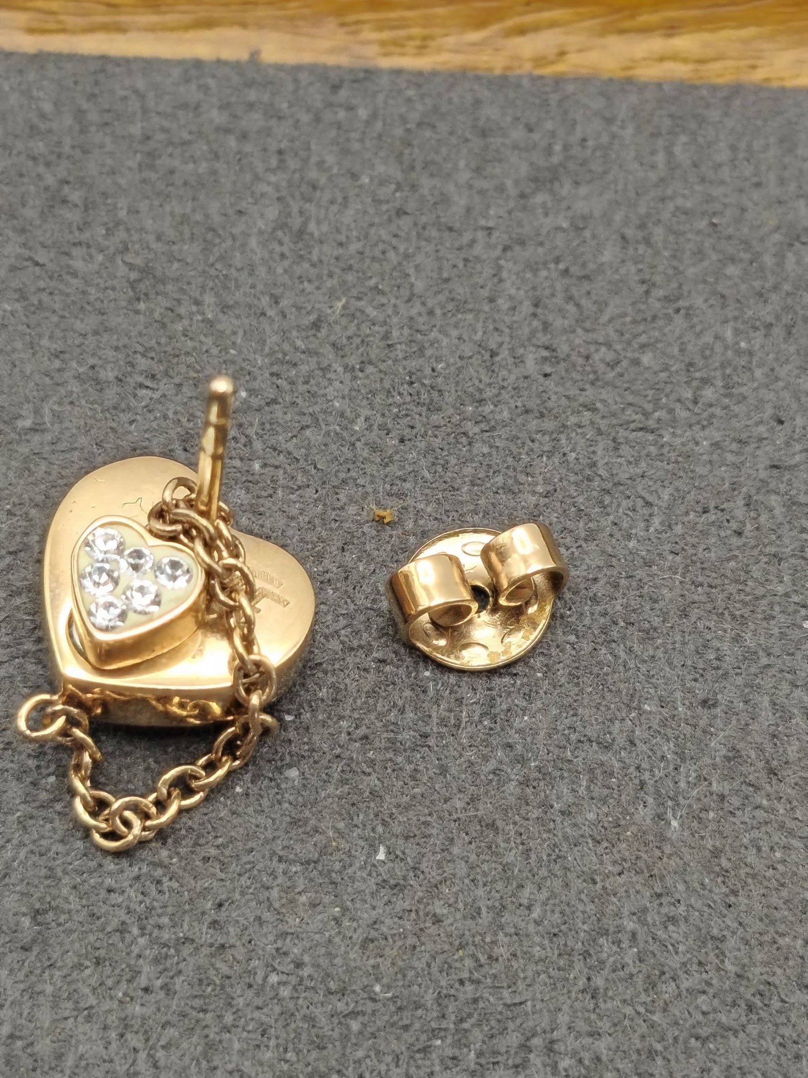 Folli Follie Rose Gold tone Crystal Heart Stud Earrings image 5