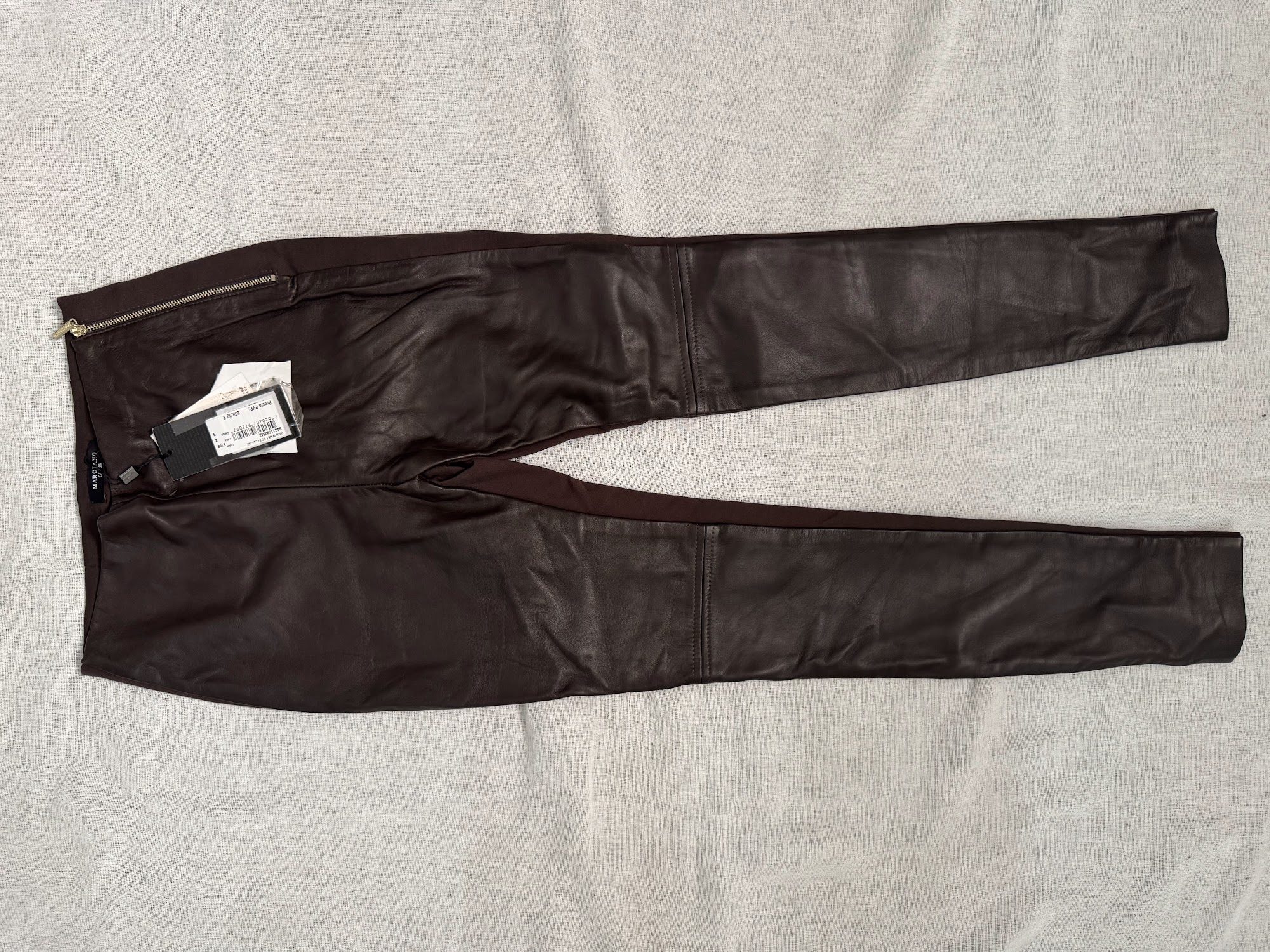 Legging piel Marciano Guess mujer tiro alto – Marrón chocolate, talla US 2 (XS)