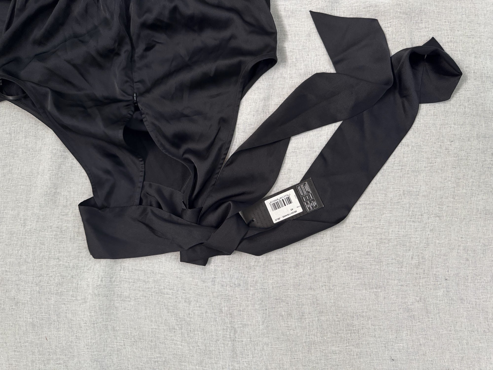 Body satén cruzado Marciano Guess mujer – Negro, manga larga, talla 42, nuevo image 3