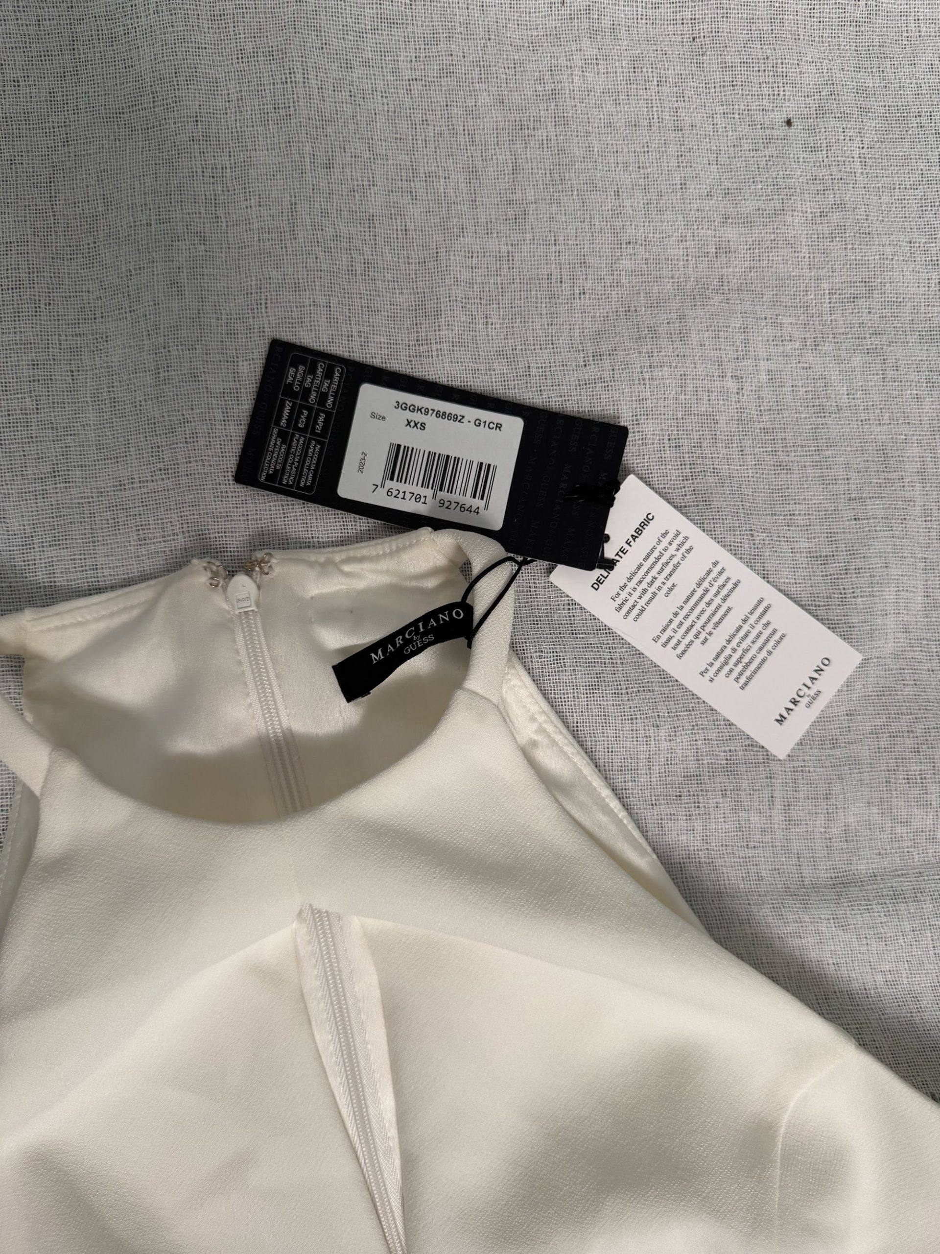 Mono largo halter Marciano Guess mujer – Crema, pernera ancha, talla XXS, nuevo image 2