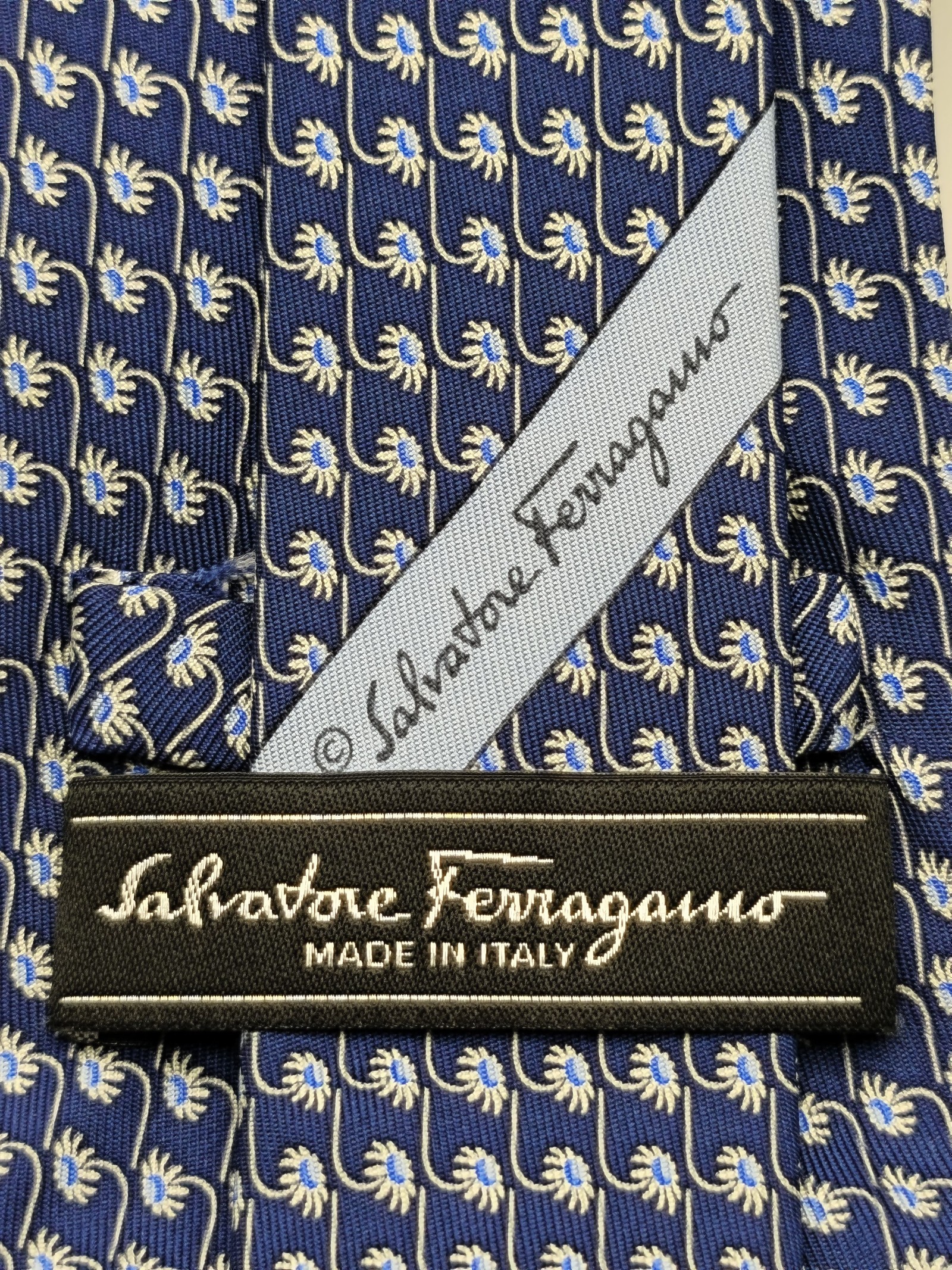 Salvatore Ferragamo Blue Patterned Silk Tie Men image 3