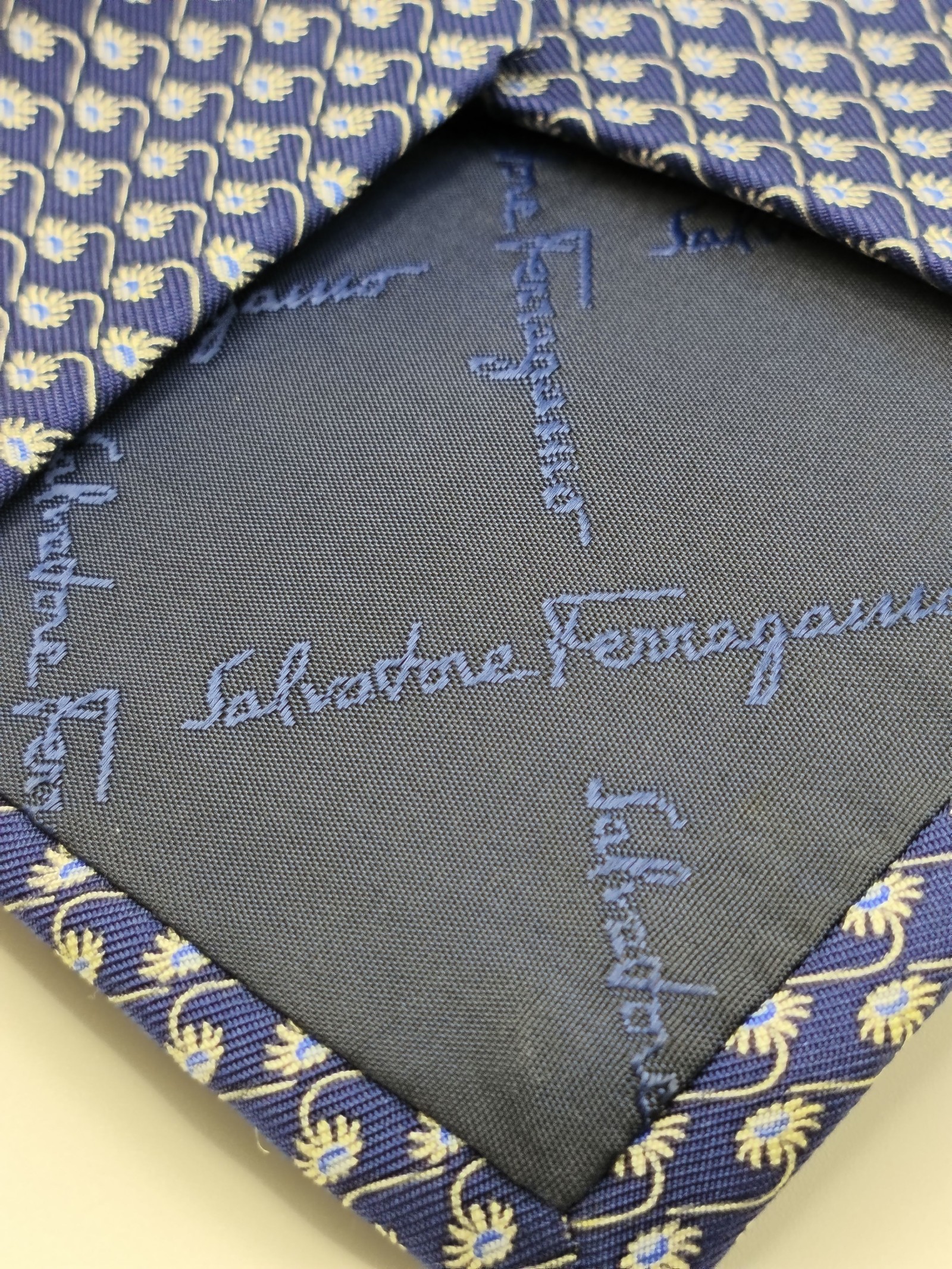 Salvatore Ferragamo Blue Patterned Silk Tie Men image 4