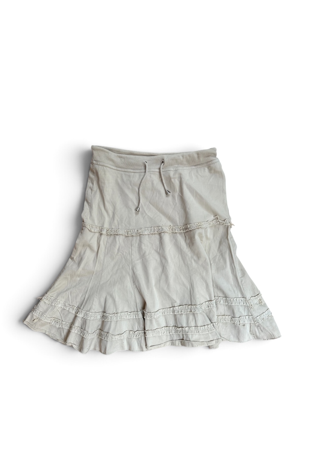 Vintage Y2K Cream Cotton & Elastane Skirt Small Made in Italy