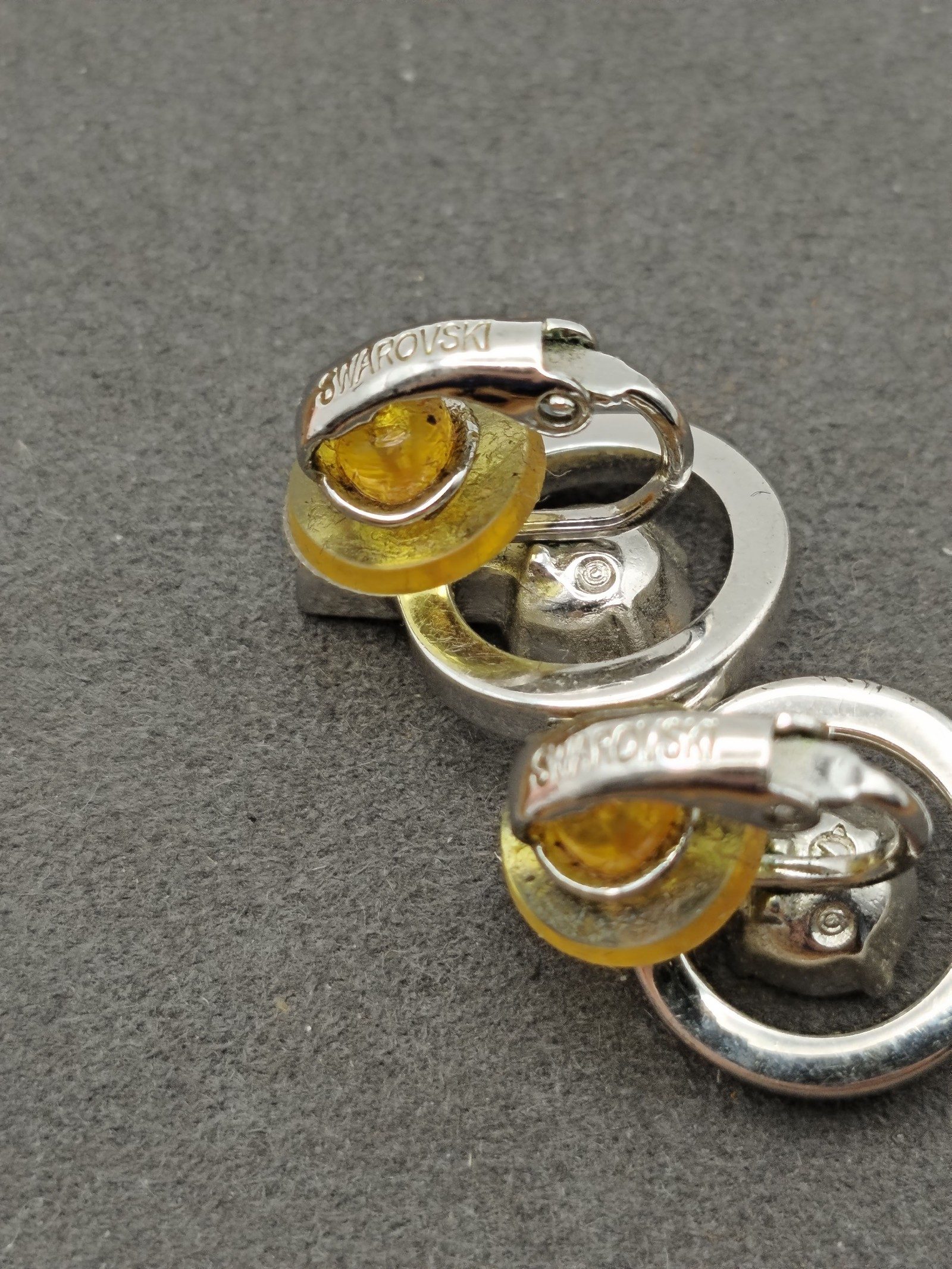 Silver Clear Crystal Circle Stud Earrings image 9