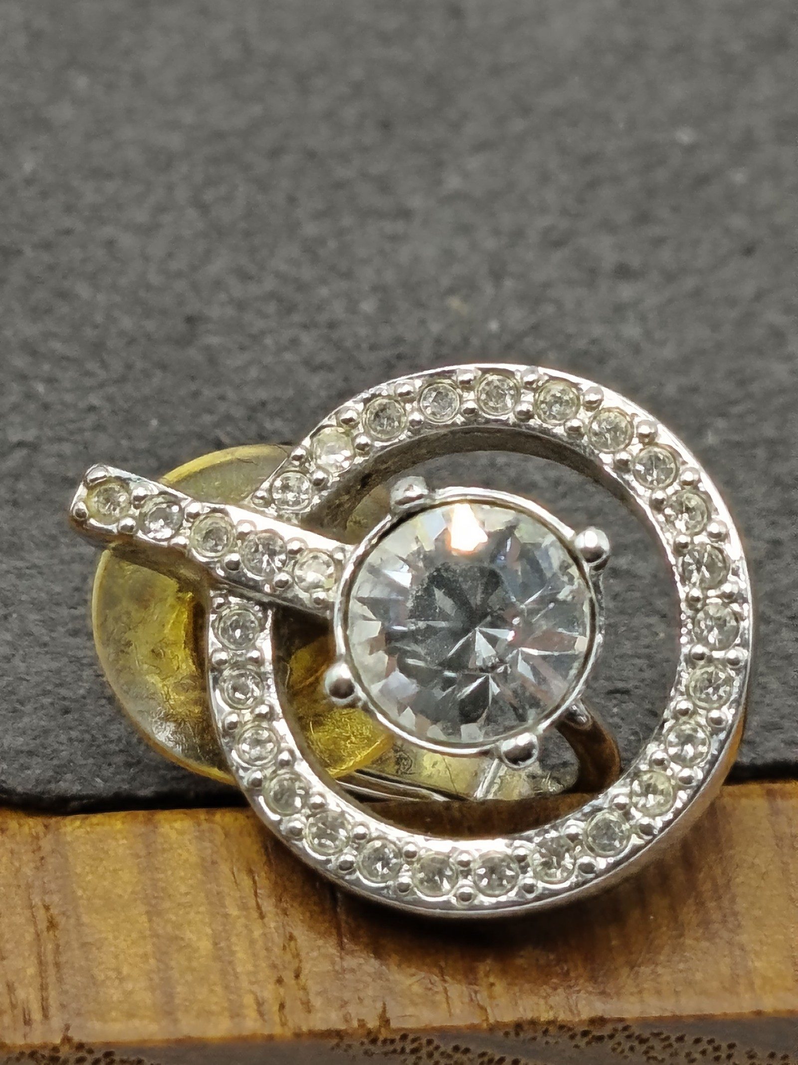 Silver Clear Crystal Circle Stud Earrings image 5