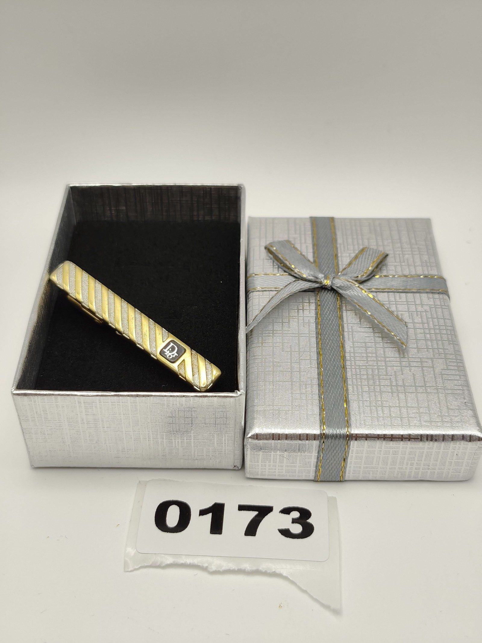 Dior Men Gold & Silver Tone Tie Clip