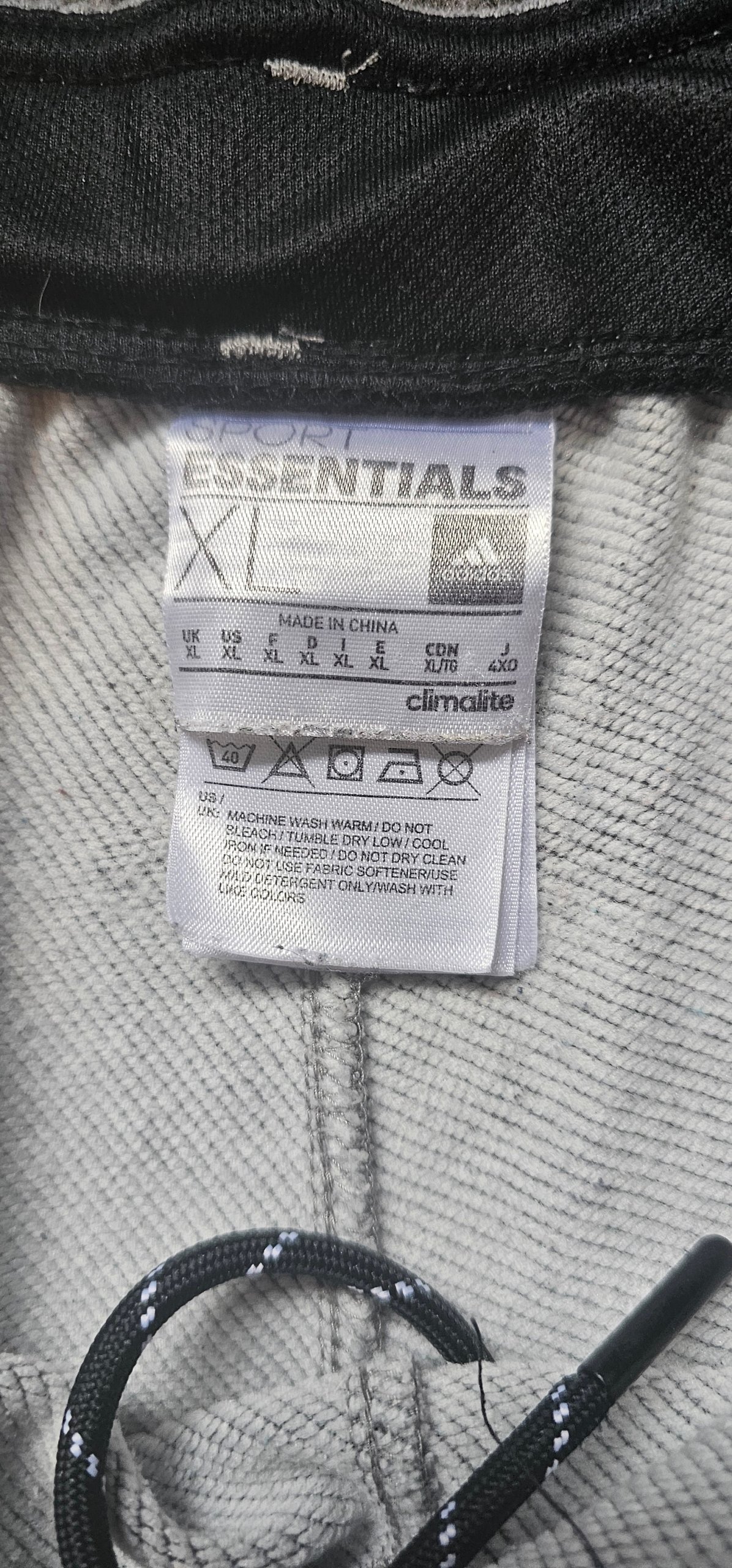 Adidas Grey & Black Outdoor Essentials Sweatpants XL Climacool image 5