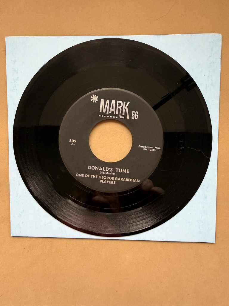 Mark Records Vinyl 45 RPM 7" Single George Garabedian Bea Shaw Bruce Hayes With the wind and the rain in your hair Donald's Tune image 2
