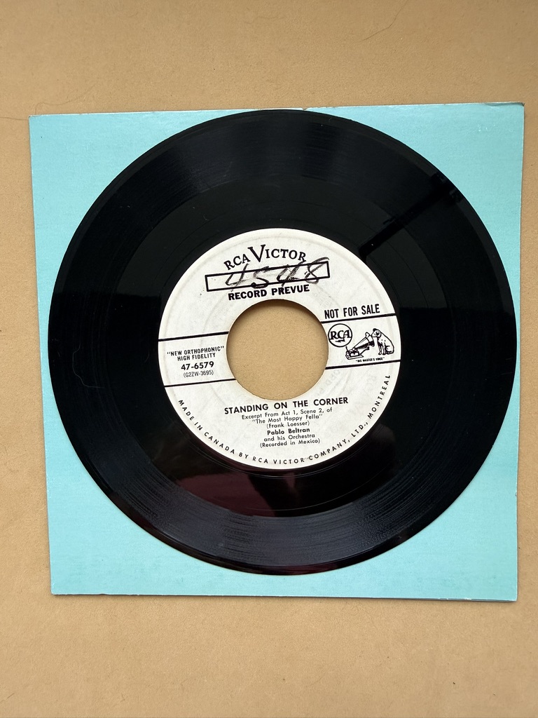 RCA Victor Vinyl 7-inch Single Record Pennies From Heaven Pablo Beltran Record Prevue Standing On The Corner image 2