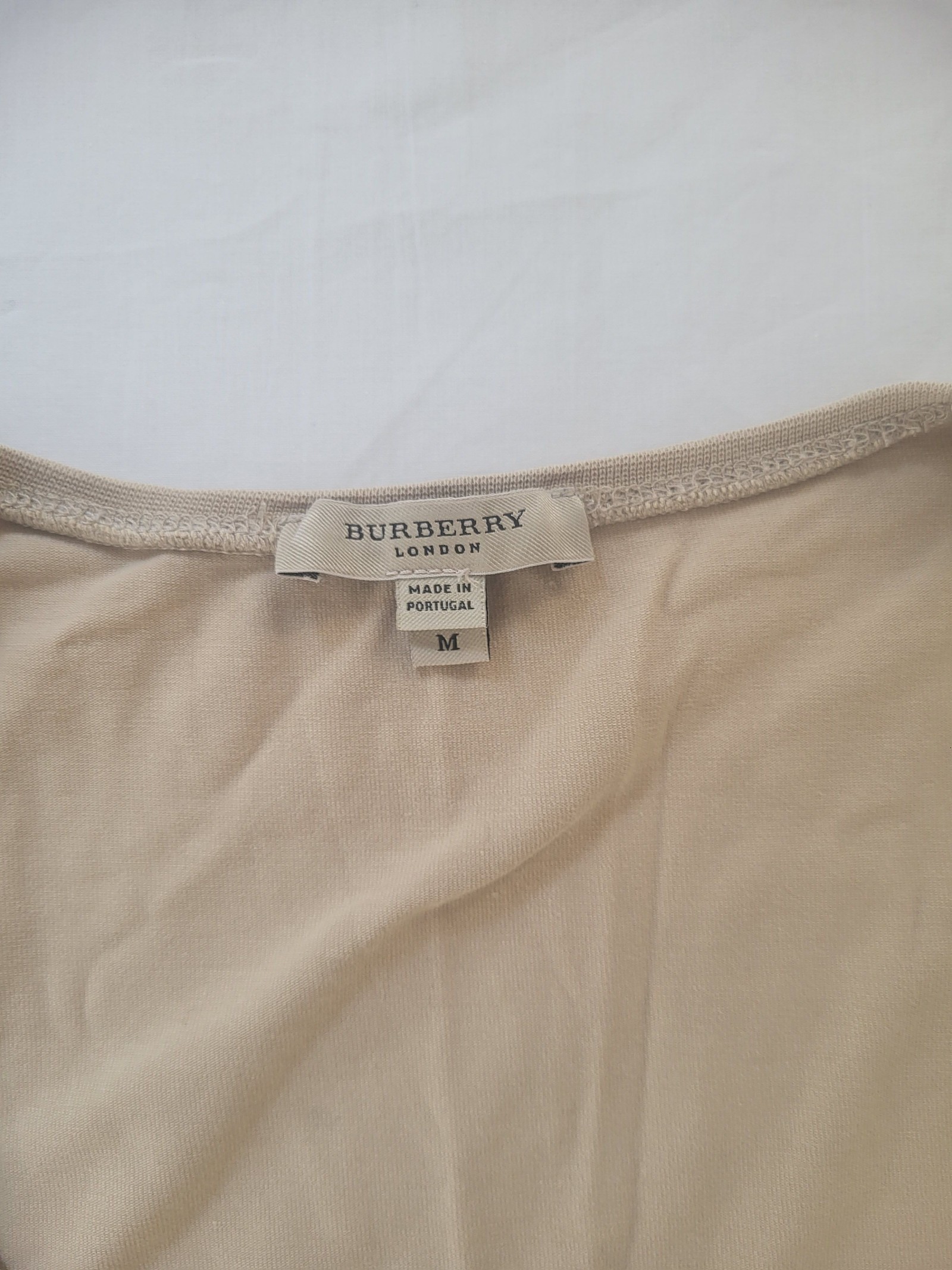 Burberry Women Beige Cotton Blend T-Shirt Size M image 3