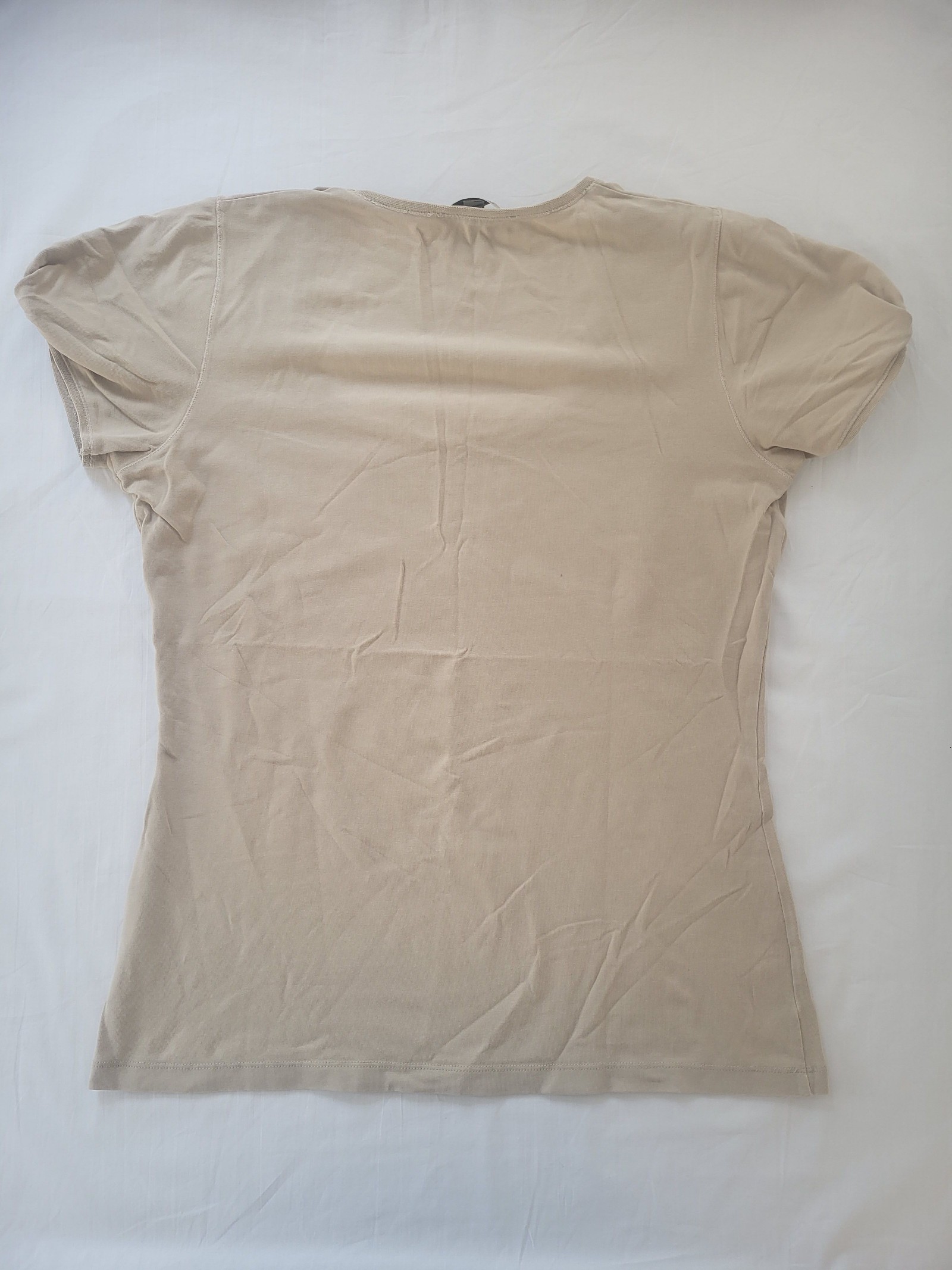 Burberry Women Beige Cotton Blend T-Shirt Size M image 7
