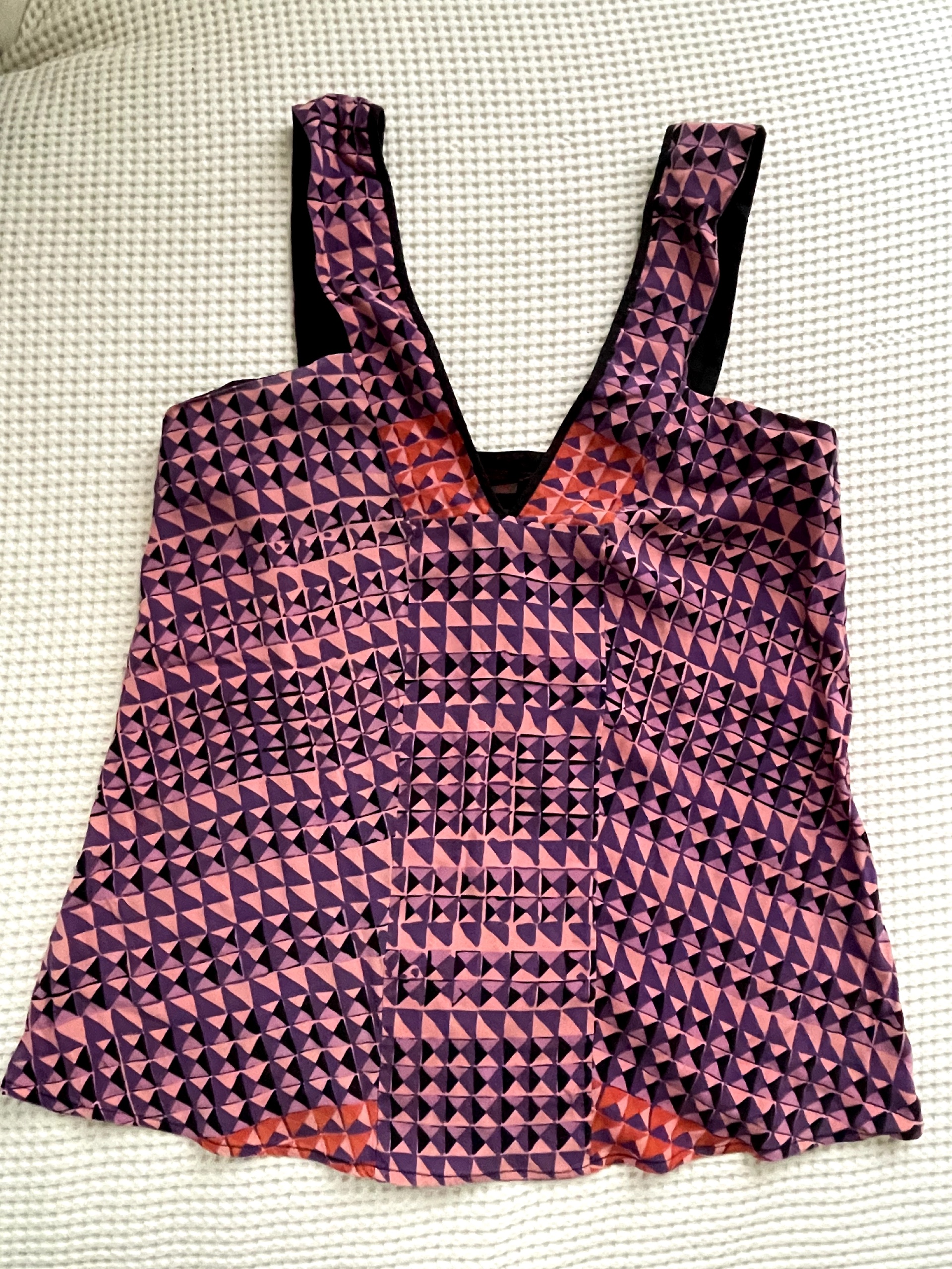 a common thread Purple & Black Printed Sleeveless Top M/L image 3