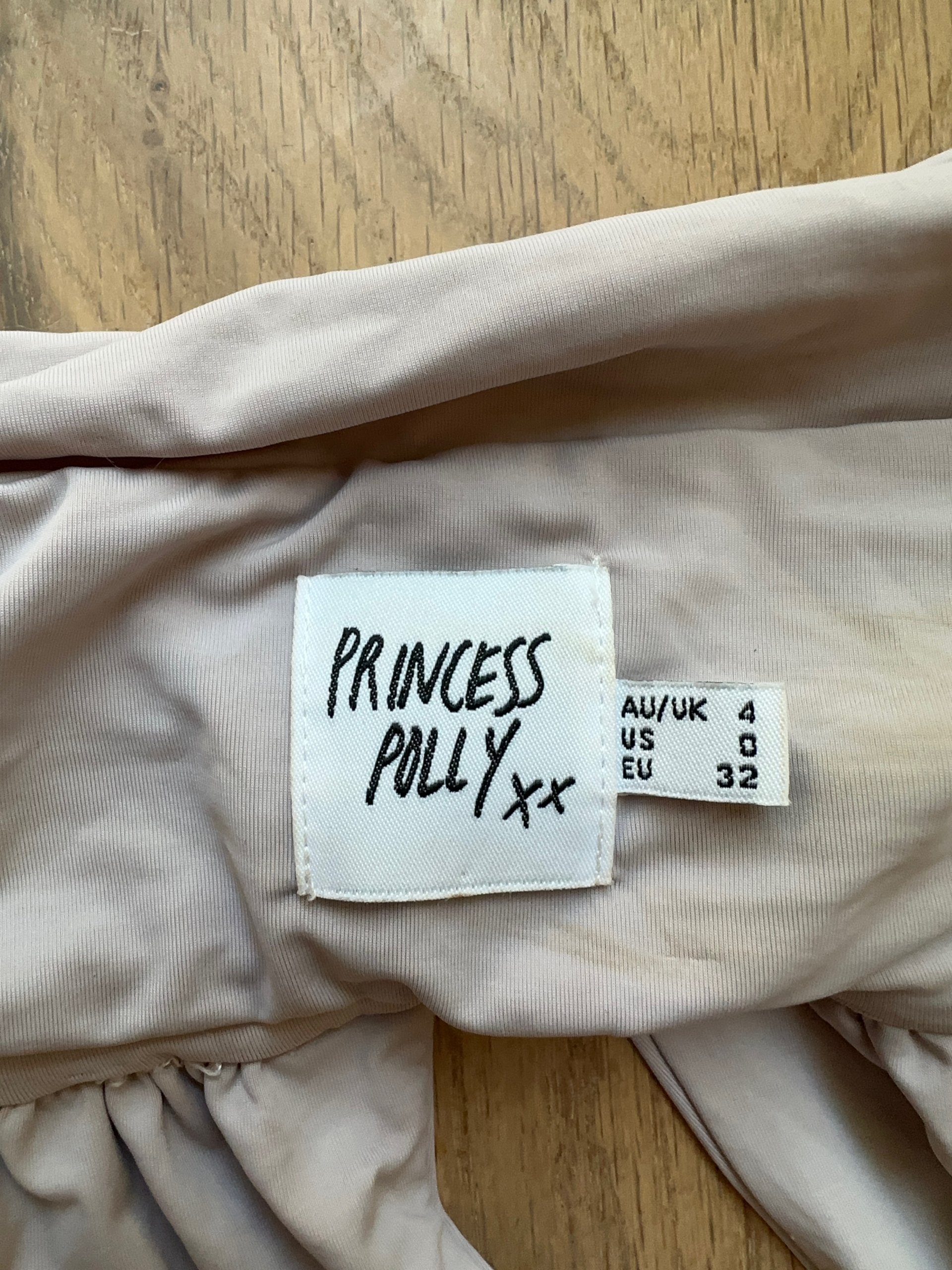 Princess Polly Beige Halter Crop Top UK 4/6 image 2