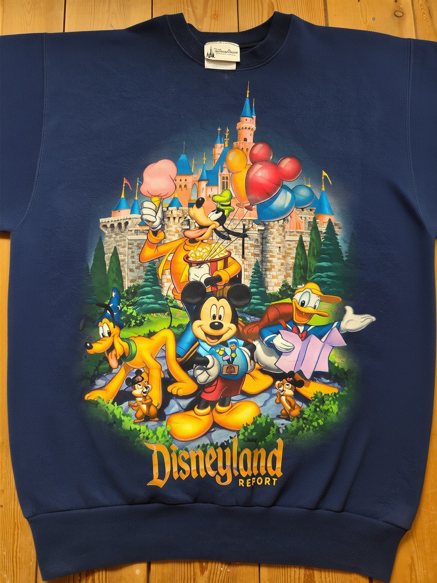 Disney Parks Disneyland Resort Mickey & Friends Castle Navy Sweatshirt S image 2