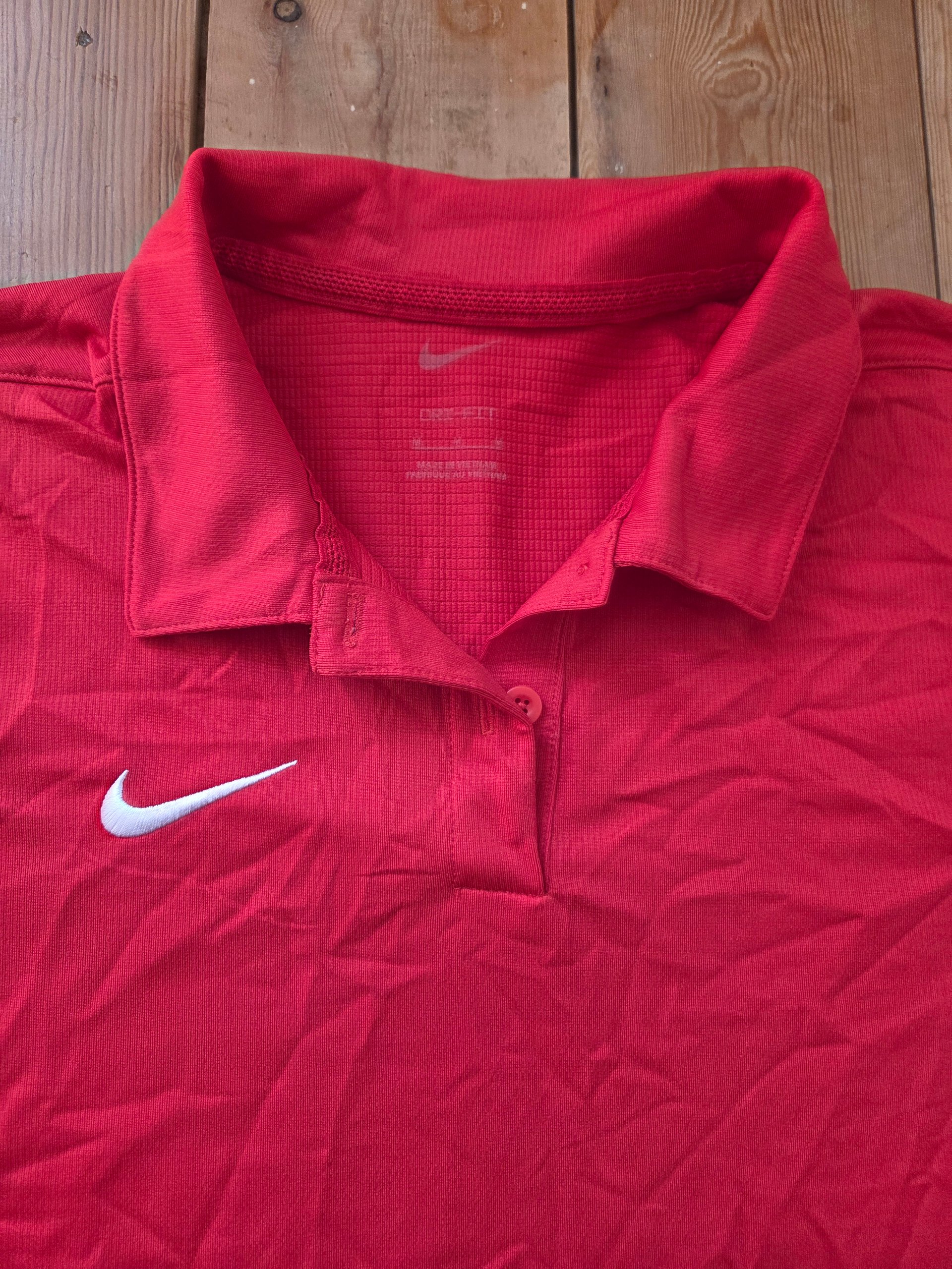 Nike Women’s Dri-FIT Red Performance Polo Shirt Medium Sports Golf Tennis image 8
