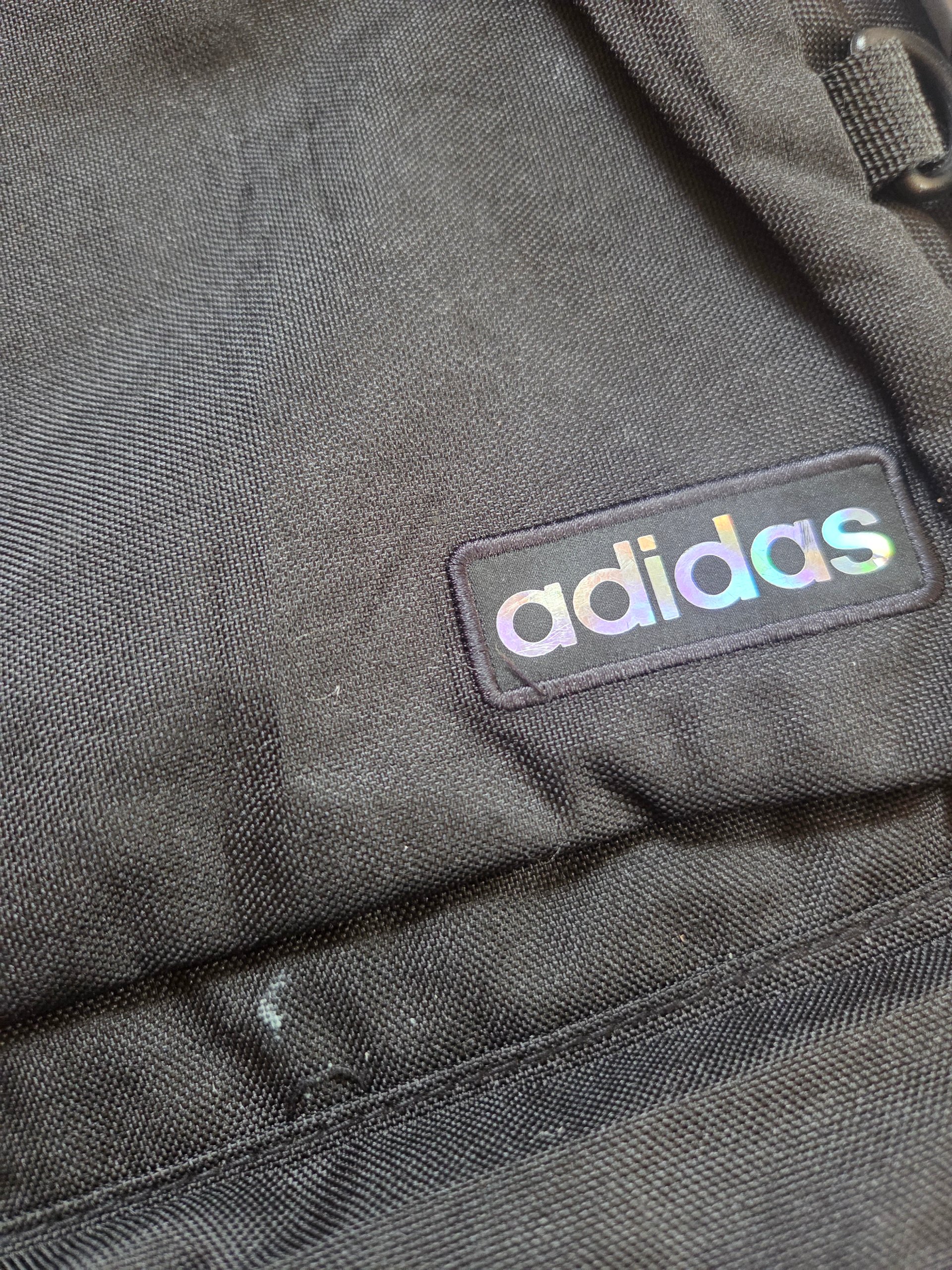 Adidas Classic 3-Stripes Iridescent Black Backpack Holographic School Gym Bag image 8