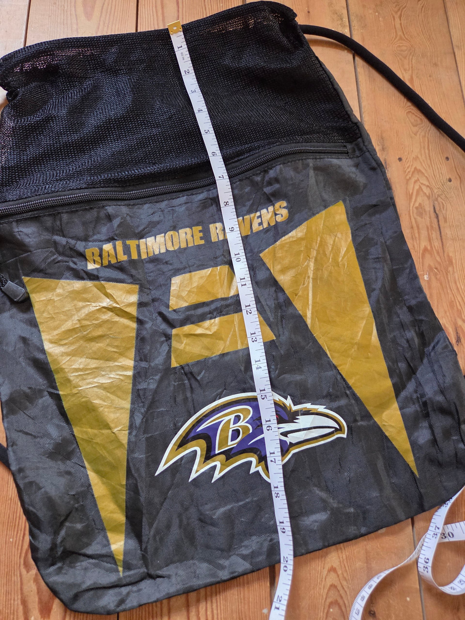 Baltimore Ravens Drawstring Backpack Black Gold NFL Logo Gym Sack Sports Bag image 4