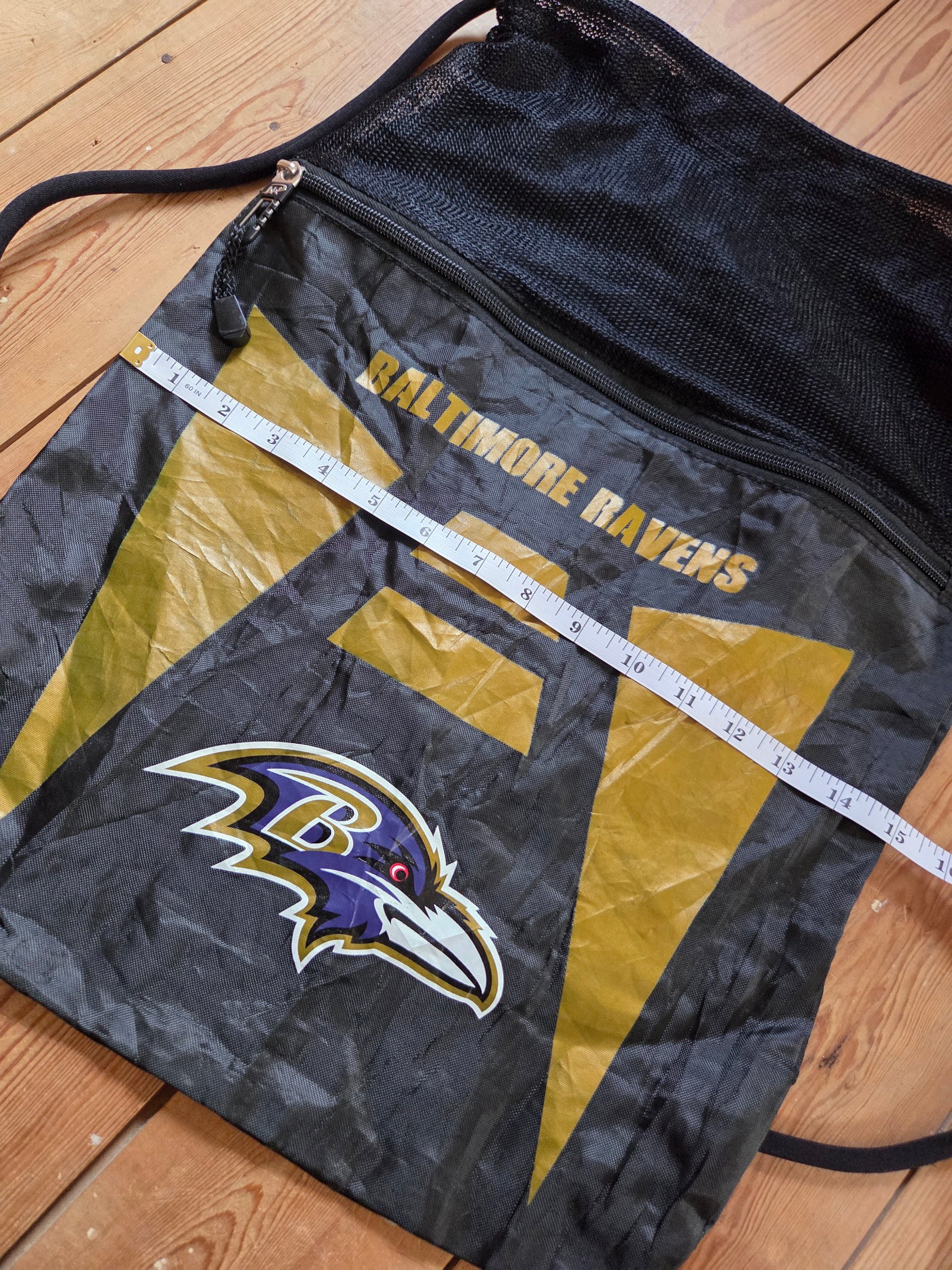 Baltimore Ravens Drawstring Backpack Black Gold NFL Logo Gym Sack Sports Bag image 5