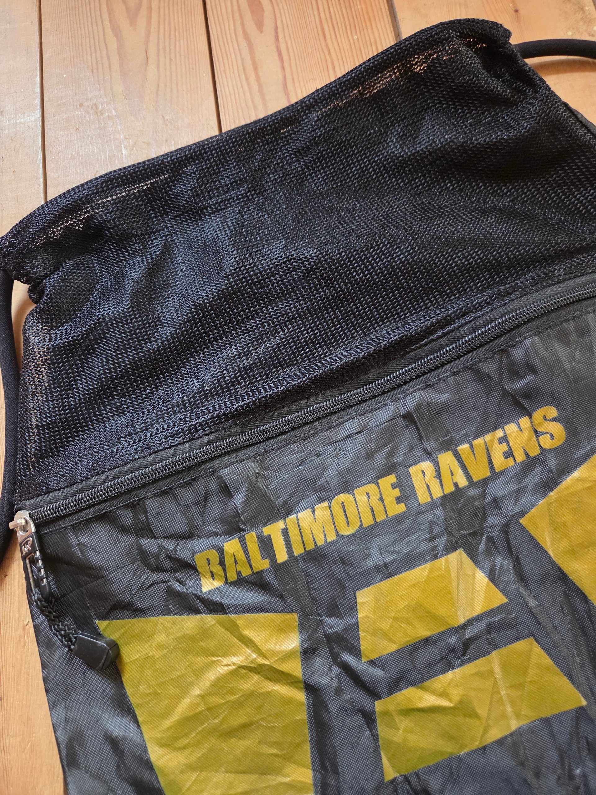 Baltimore Ravens Drawstring Backpack Black Gold NFL Logo Gym Sack Sports Bag image 9