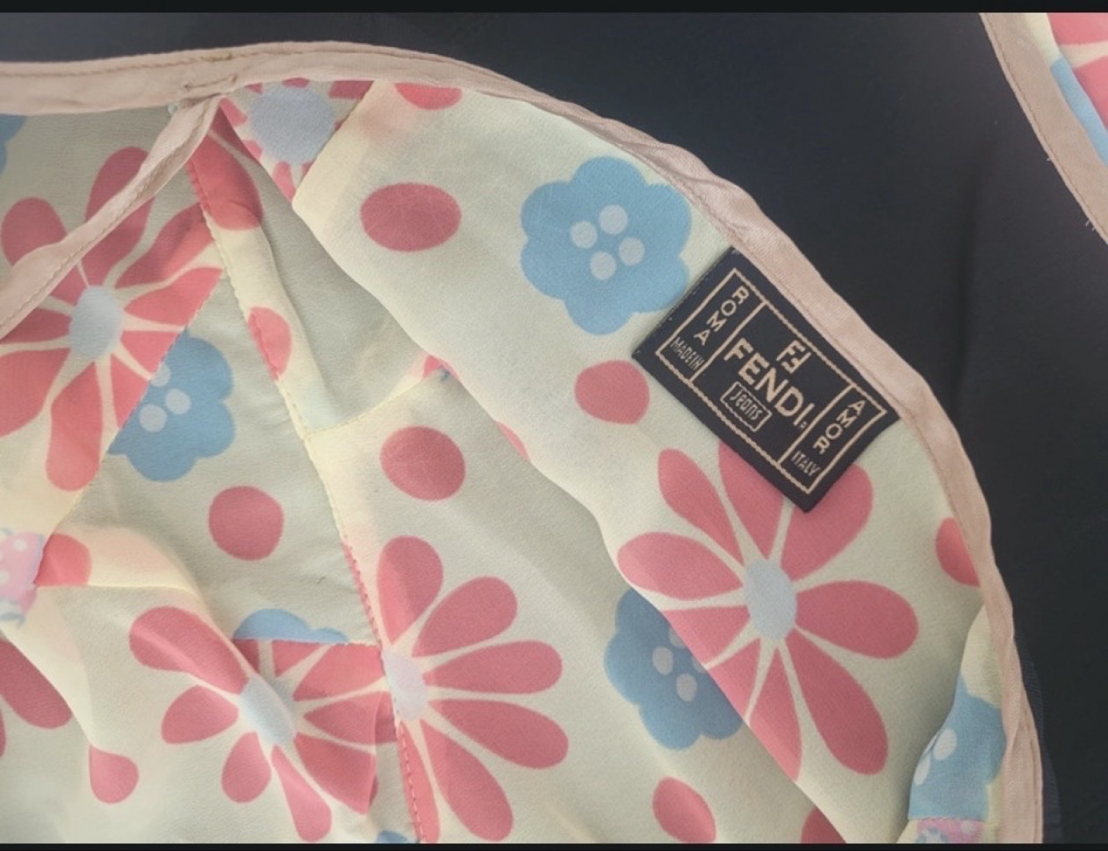 Fendi Black & Beige Floral Print Women's Crop Top 40 IT image 4