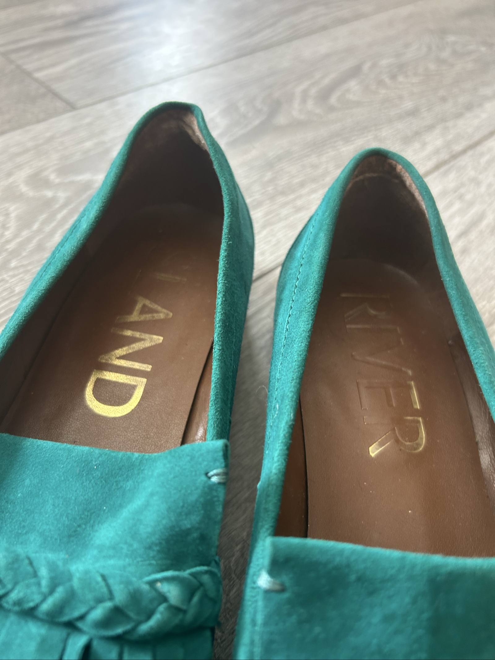Island Green Suede Tassel Loafers UK 6