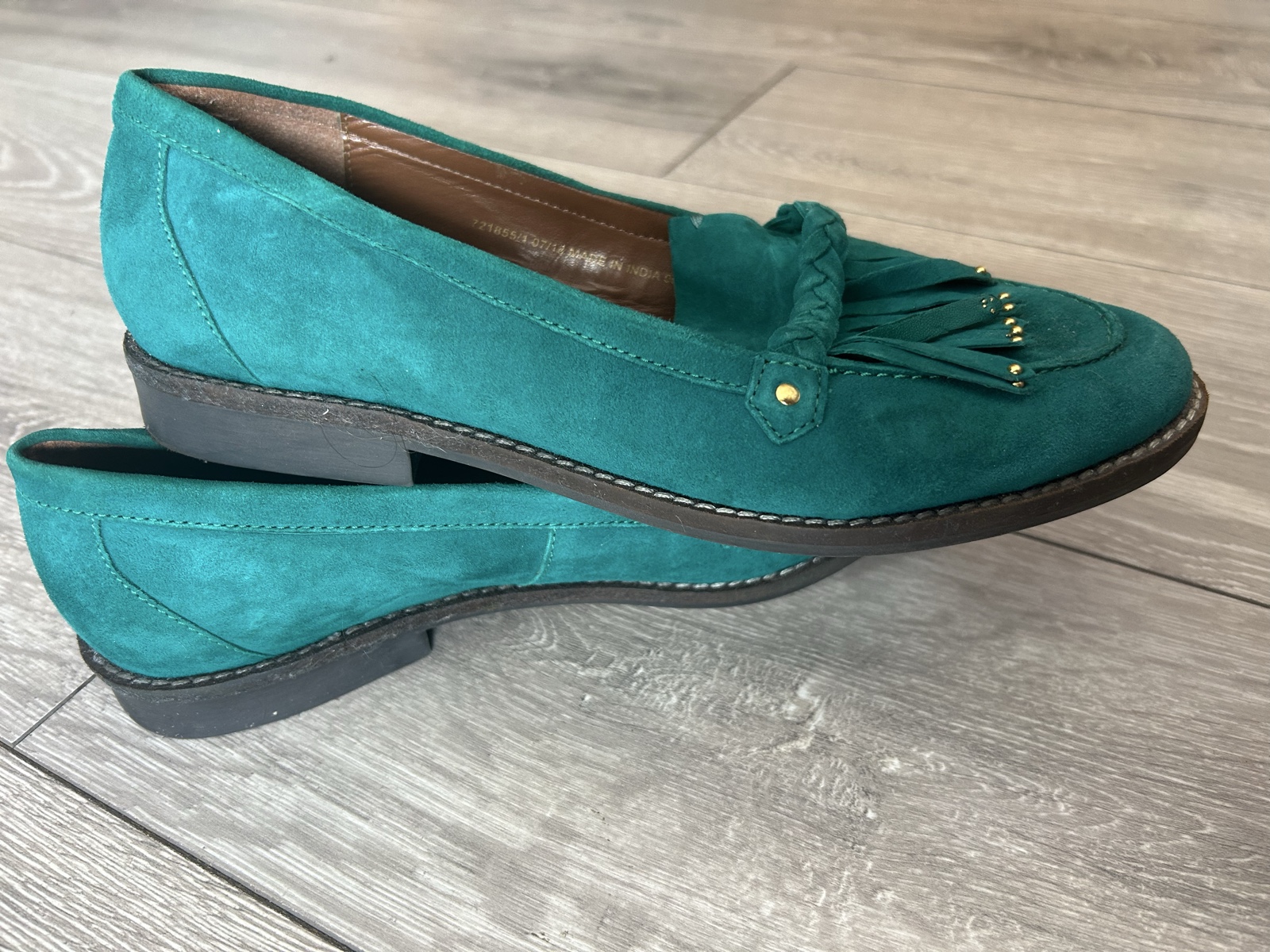 Island Green Suede Tassel Loafers UK 6 image 2