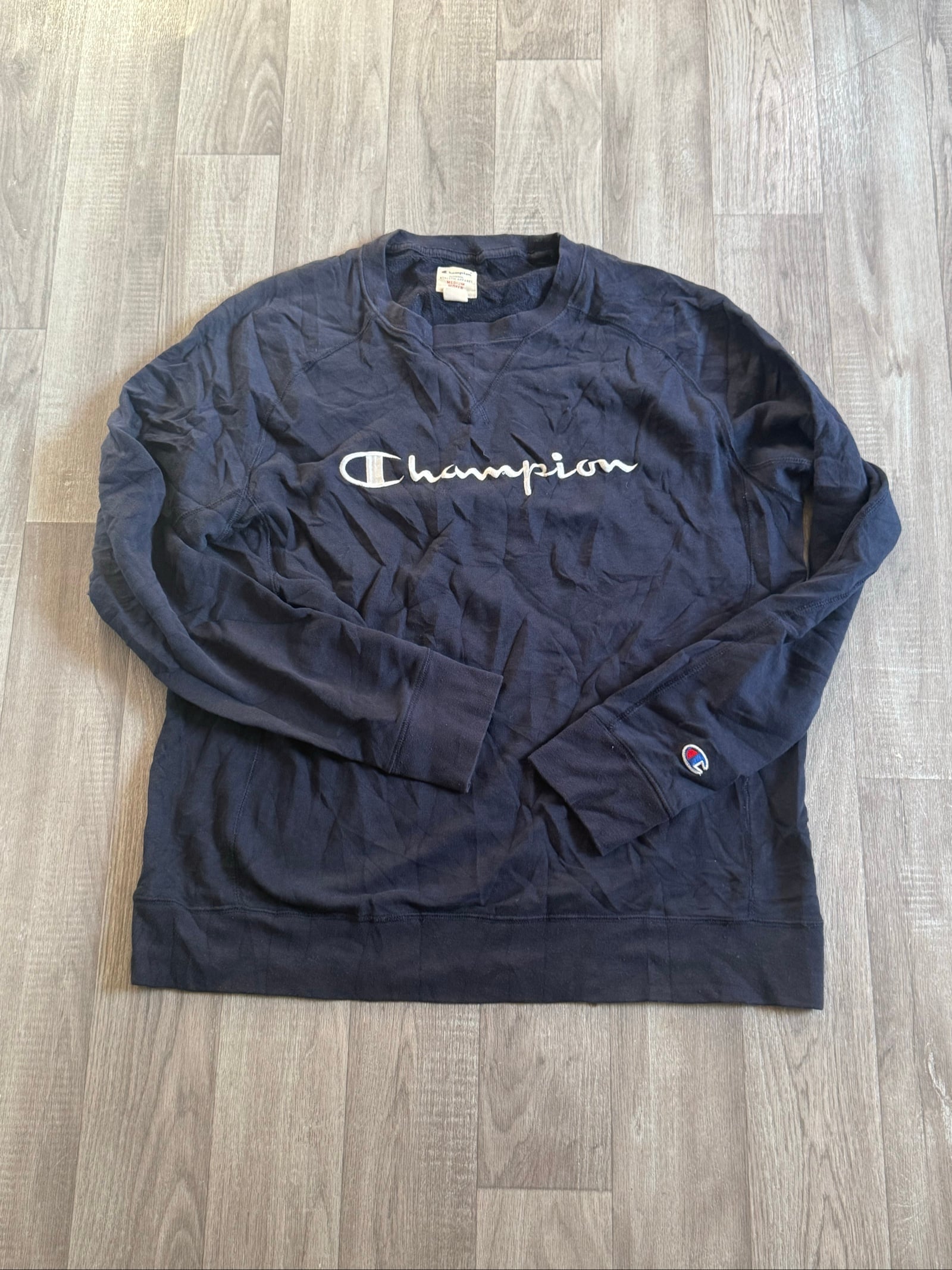 Champion Black Men's Medium Sweatshirt Classic Logo image 2