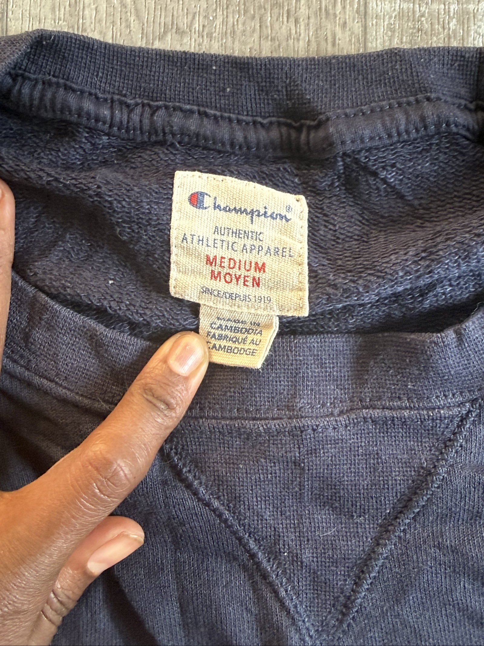 Champion Black Men's Medium Sweatshirt Classic Logo image 3