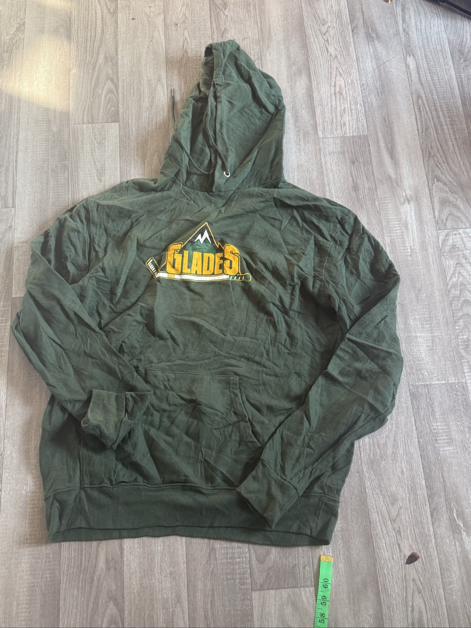 Glades Green Hoodie Large with Hockey Logo