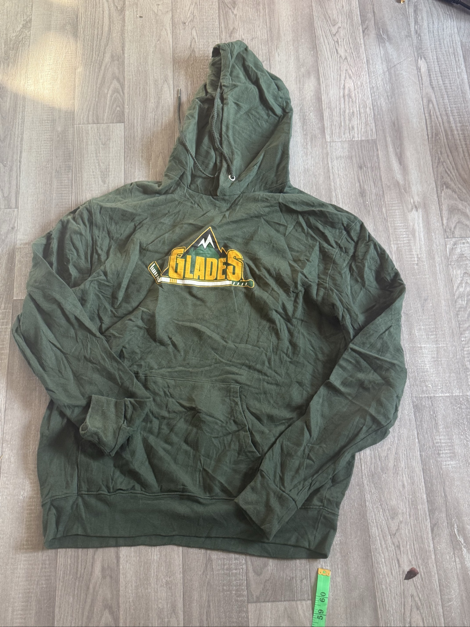 Glades Green Hoodie Large with Hockey Logo image 2