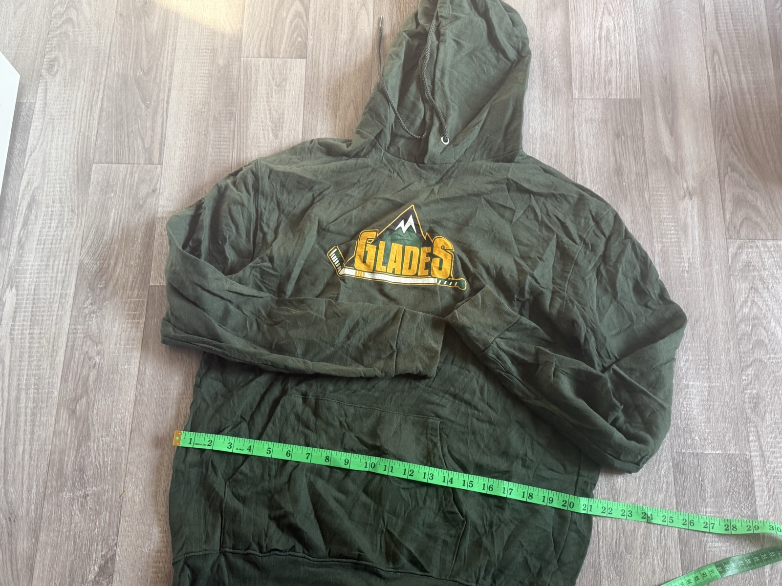 Glades Green Hoodie Large with Hockey Logo image 4