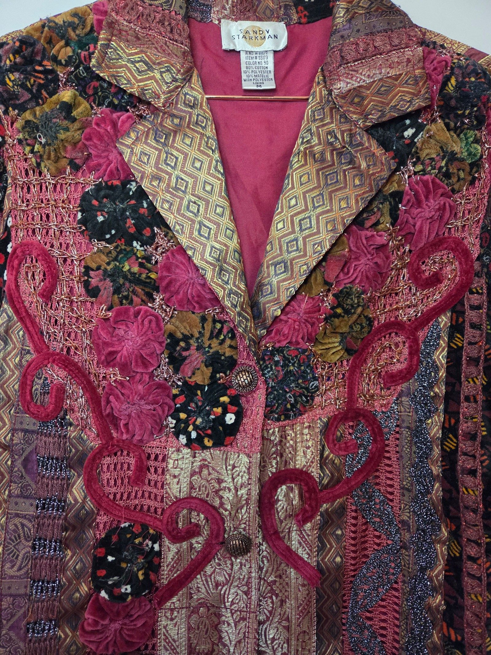 Vintage Sandy Starkman Medium Embellished Patchwork Blazer - Statement Jacket image 2