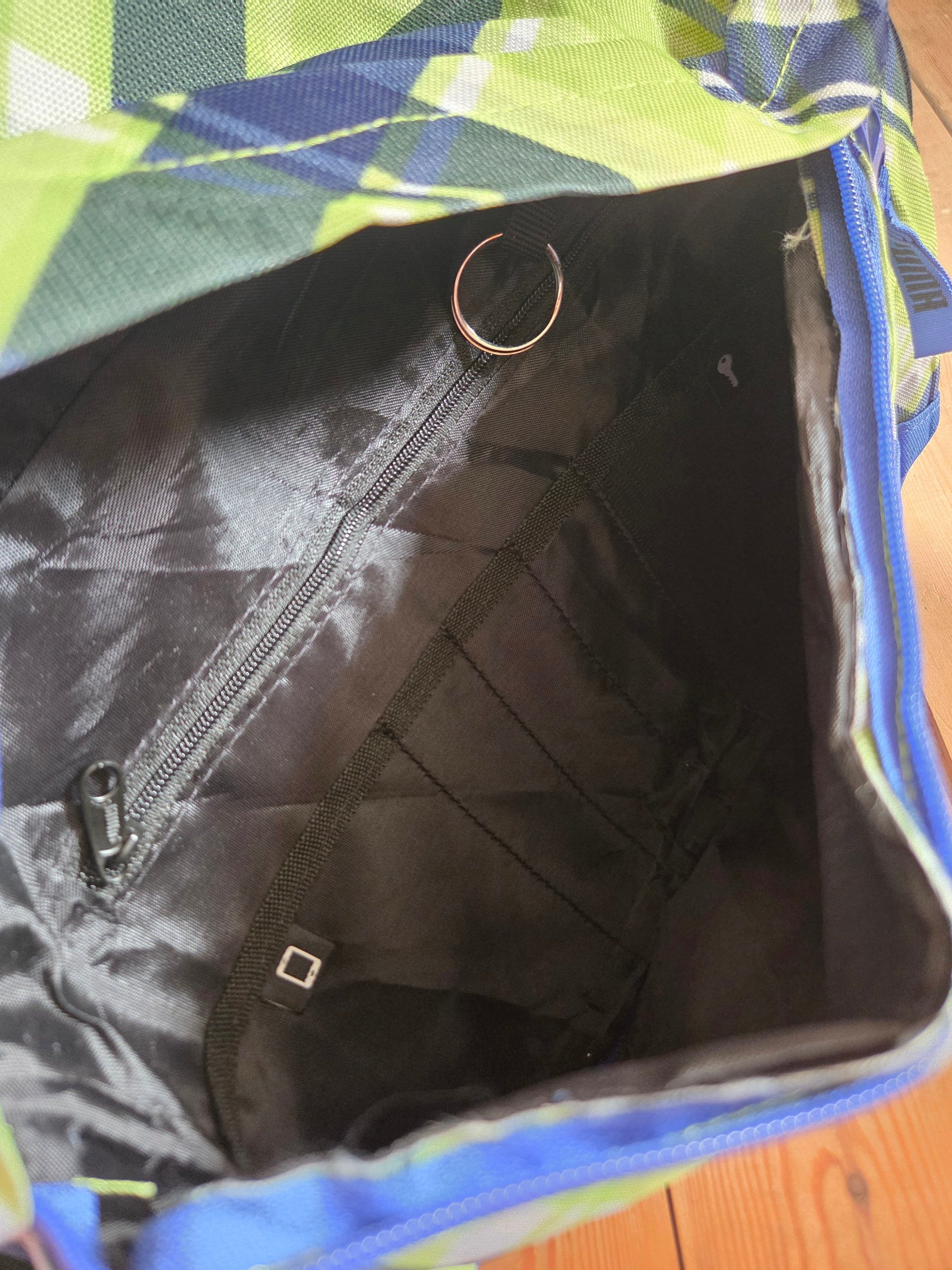Puma Archetype Canvas Plaid Backpack Green Blue Check School Travel Bag OSFA image 7