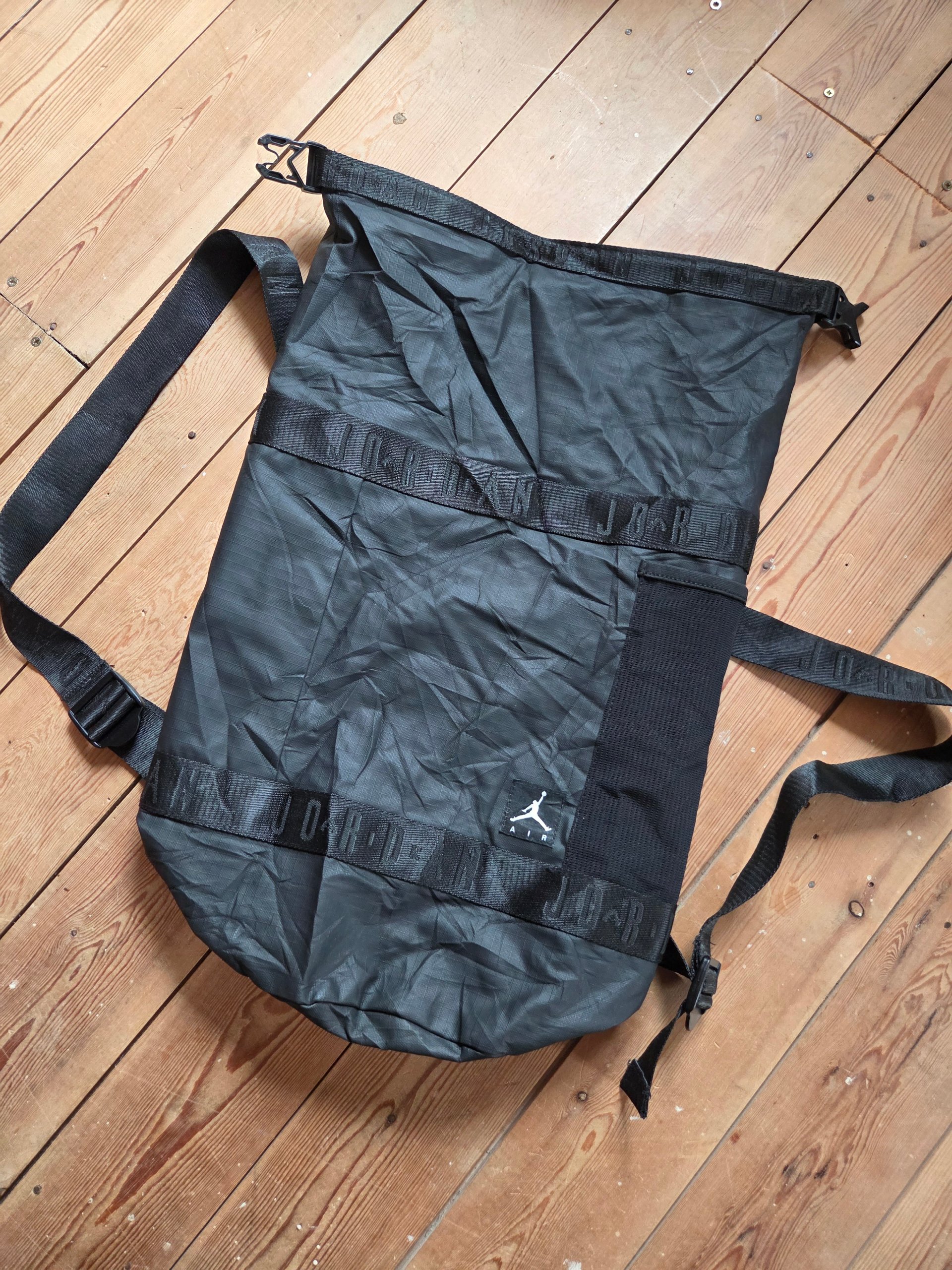 Nike Air Jordan Roll-Top Backpack Black Grey Ripstop Jumpman Utility Bag image 2
