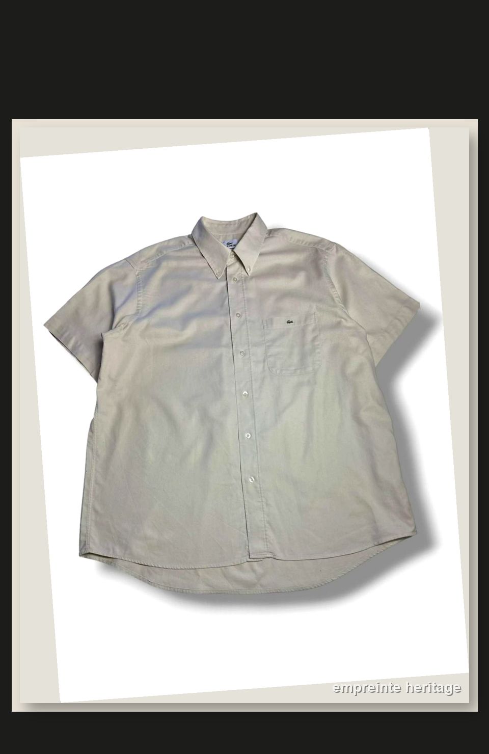 Lacoste Beige Chemise Manches Courtes Homme - taille xl image 2