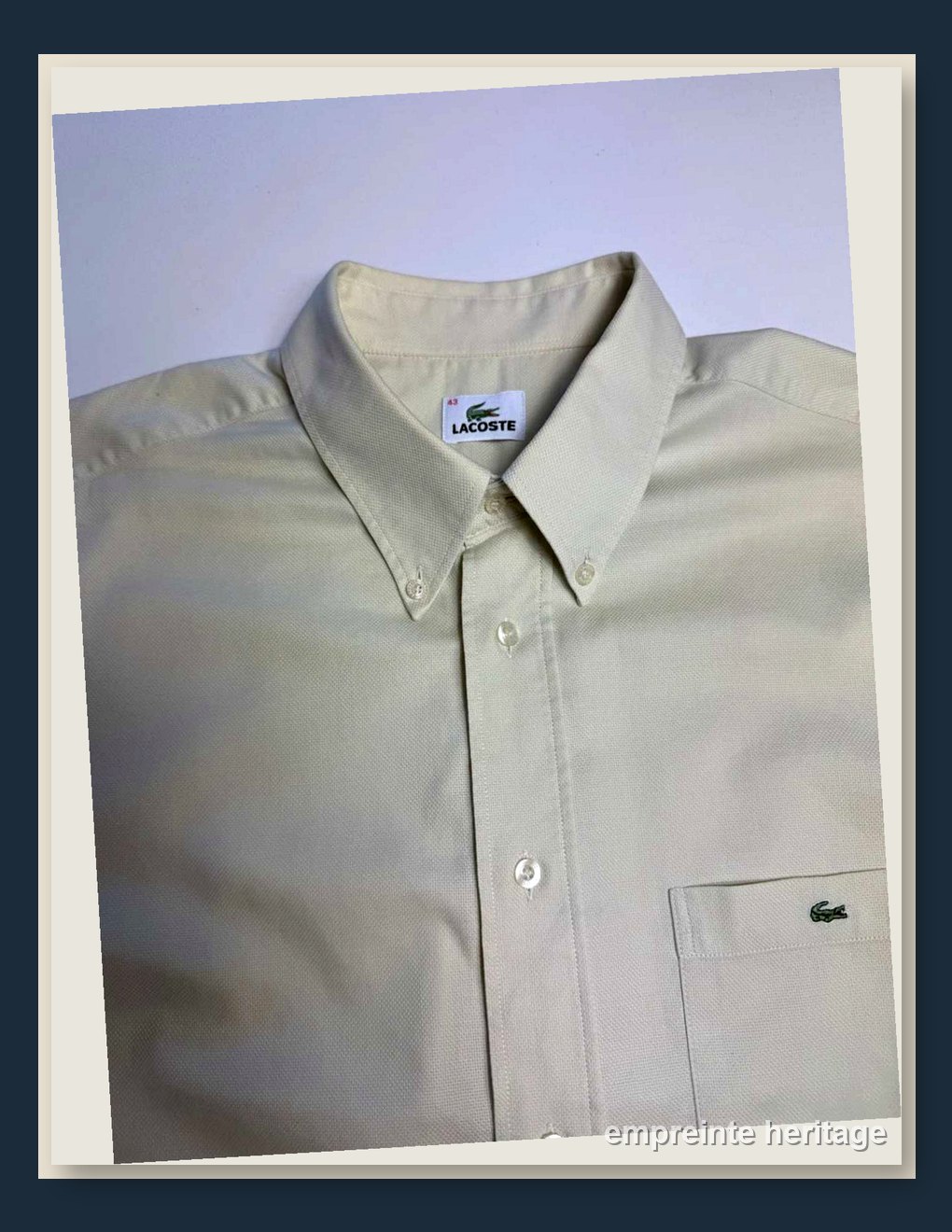 Lacoste Beige Chemise Manches Courtes Homme - taille xl image 3