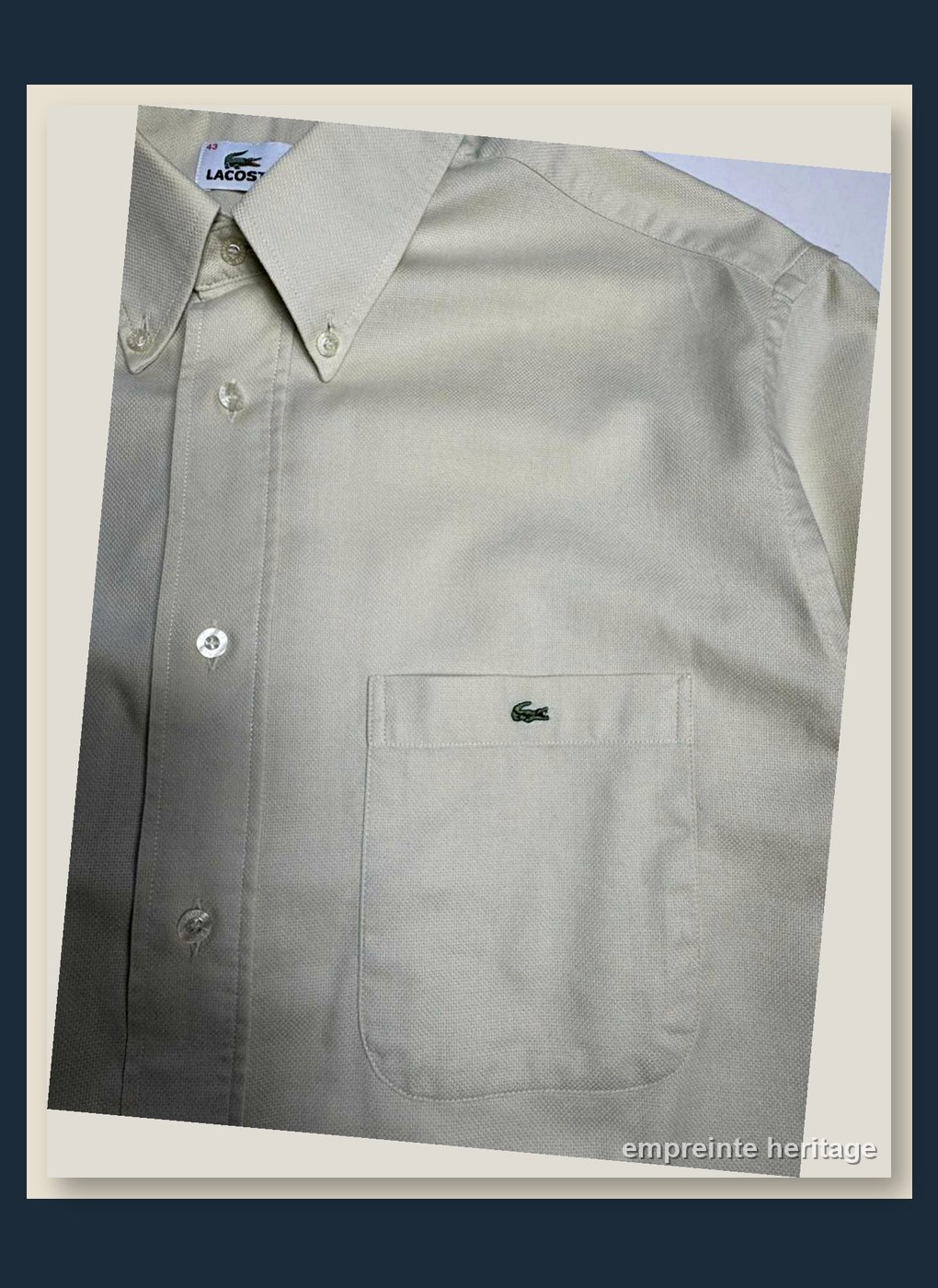 Lacoste Beige Chemise Manches Courtes Homme - taille xl image 4