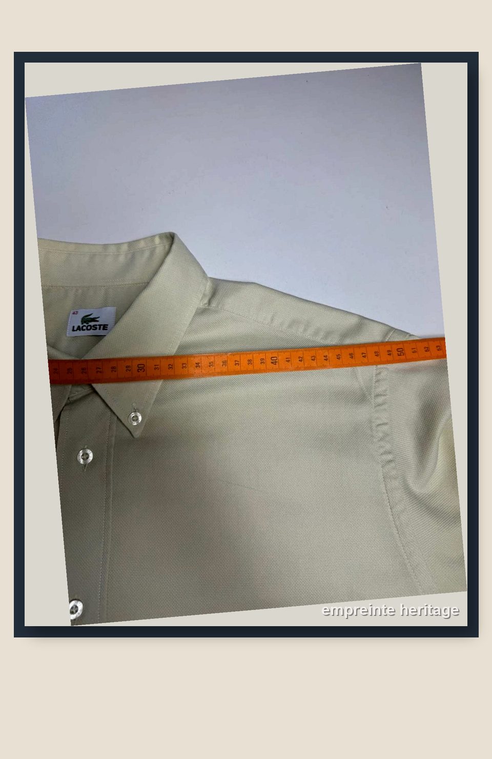 Lacoste Beige Chemise Manches Courtes Homme - taille xl image 9