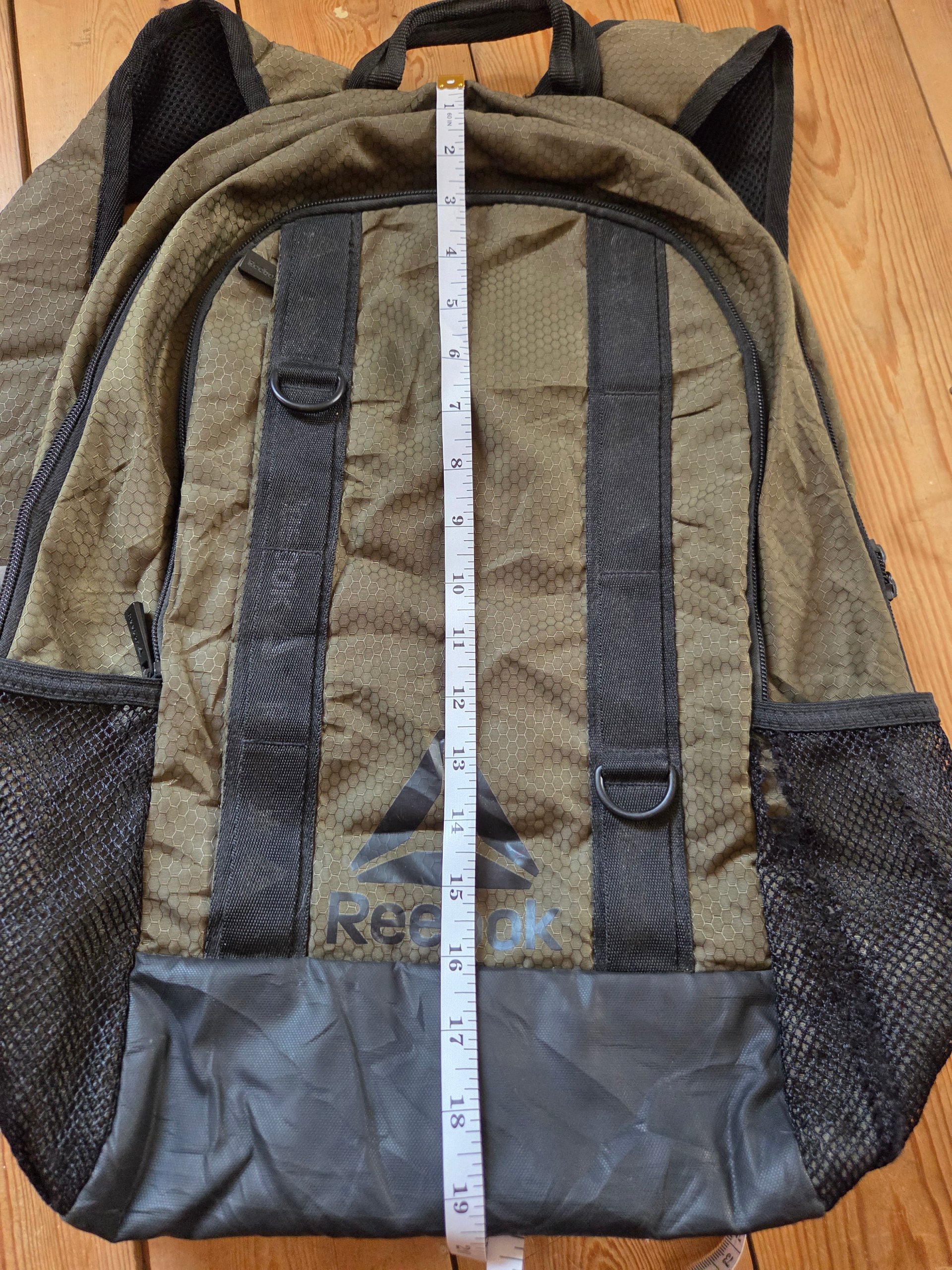 Reebok Theo Backpack Olive Green Black Multi Compartment Sports Rucksack image 3