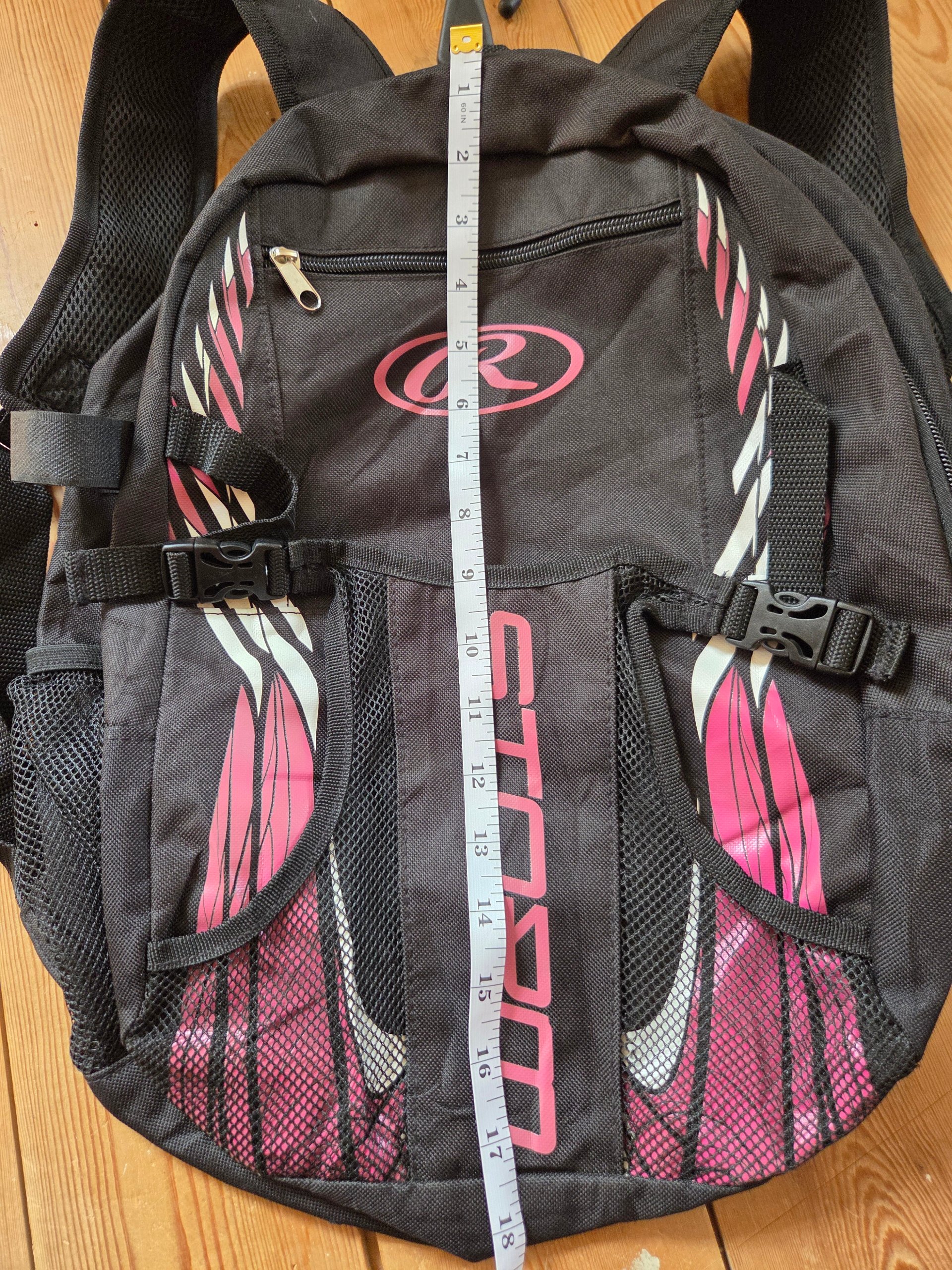 Rawlings Storm Girls Softball Baseball Backpack Black Pink Bat Storage Fence Hook image 3