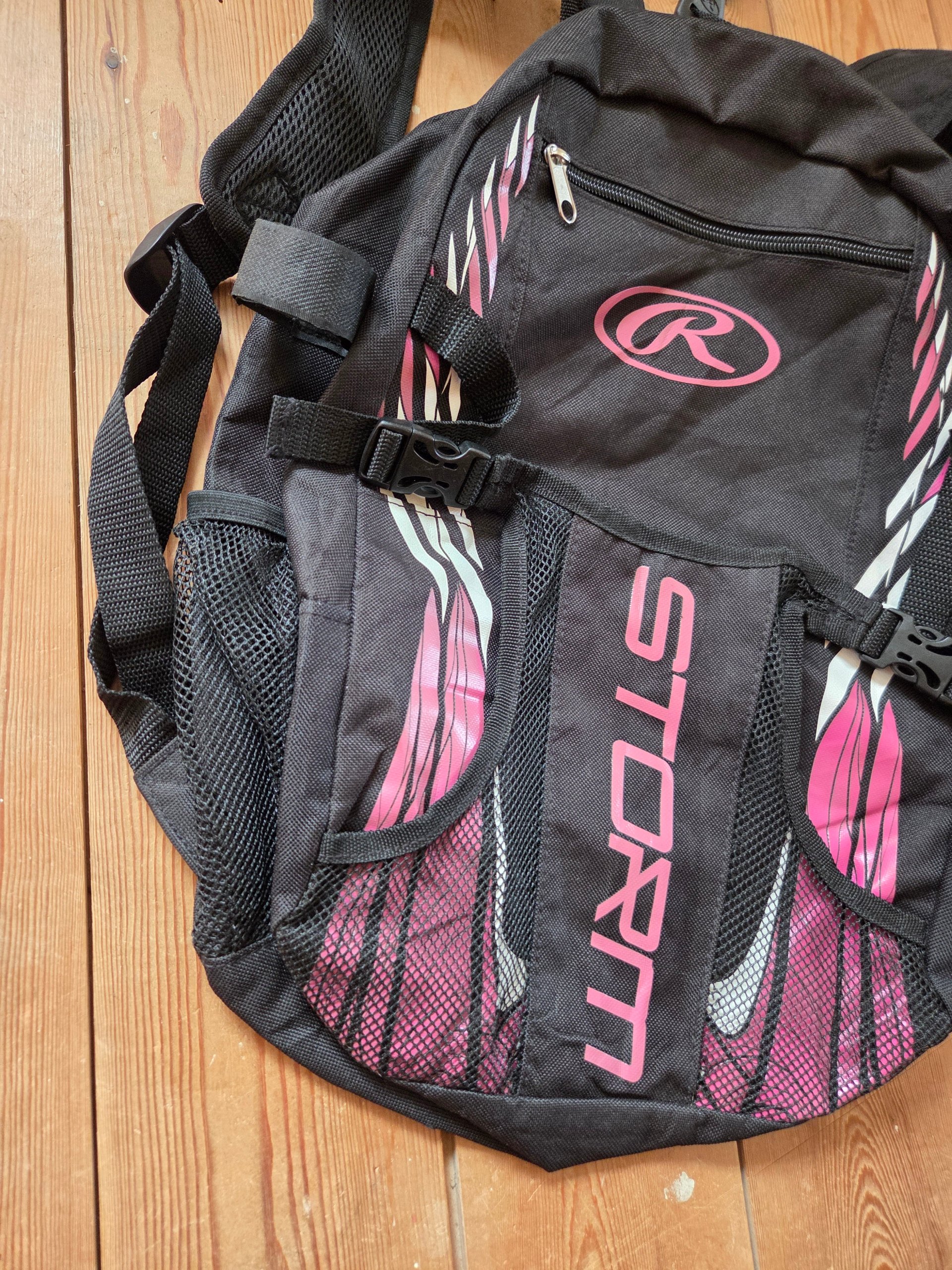 Rawlings Storm Girls Softball Baseball Backpack Black Pink Bat Storage Fence Hook image 6