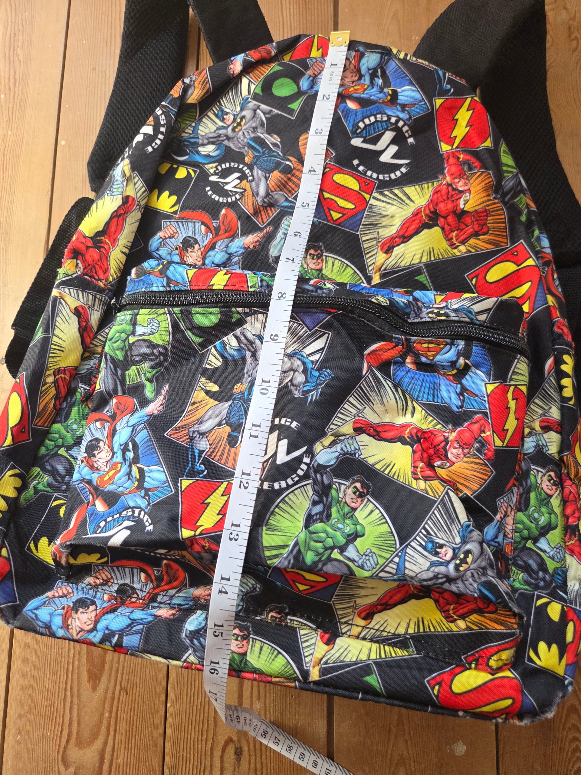 DC Comics Justice League Backpack Superman Batman Flash Green Lantern 16" image 3