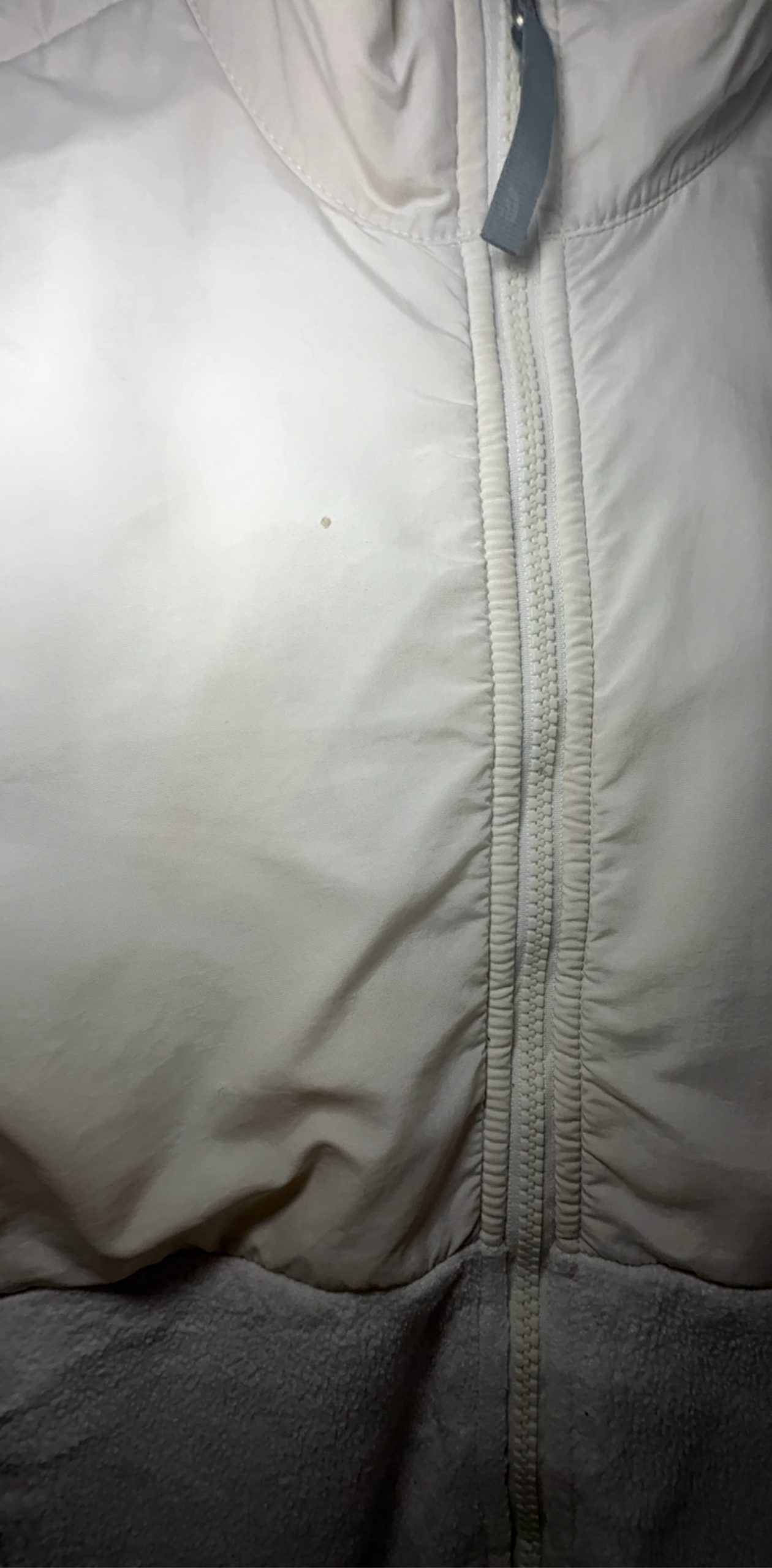 The North Face Girls' White Fleece Jacket Large Stain image 3