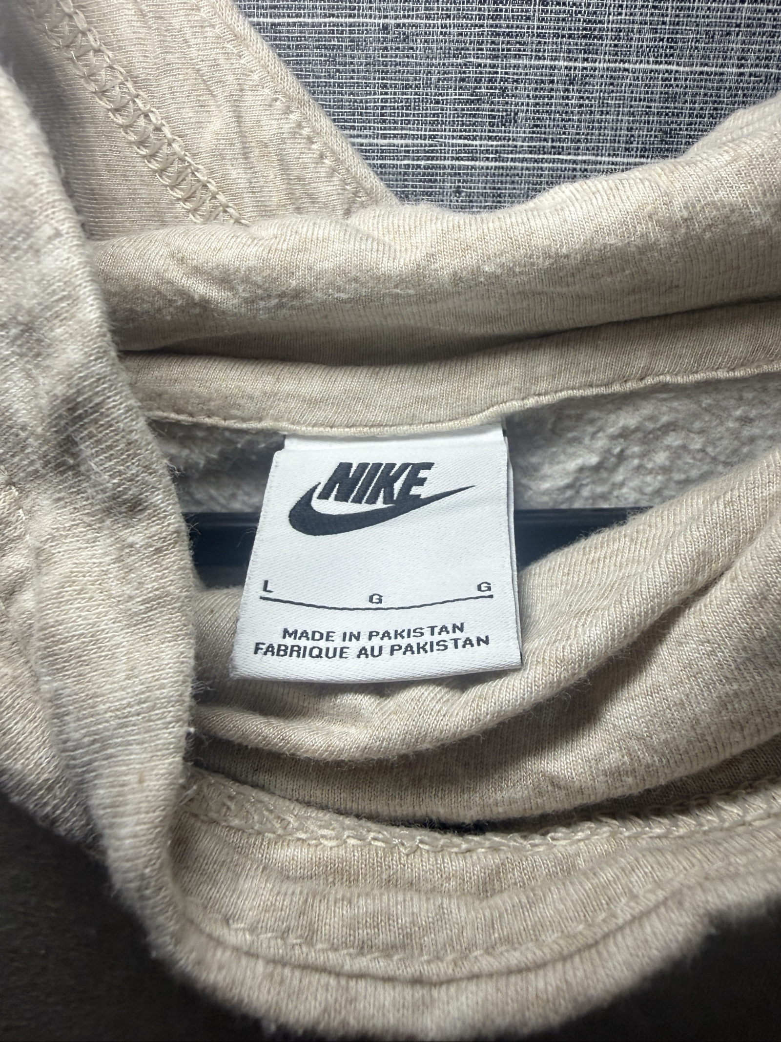 Nike Beige Women's Hoodie Large Cotton Blend image 4