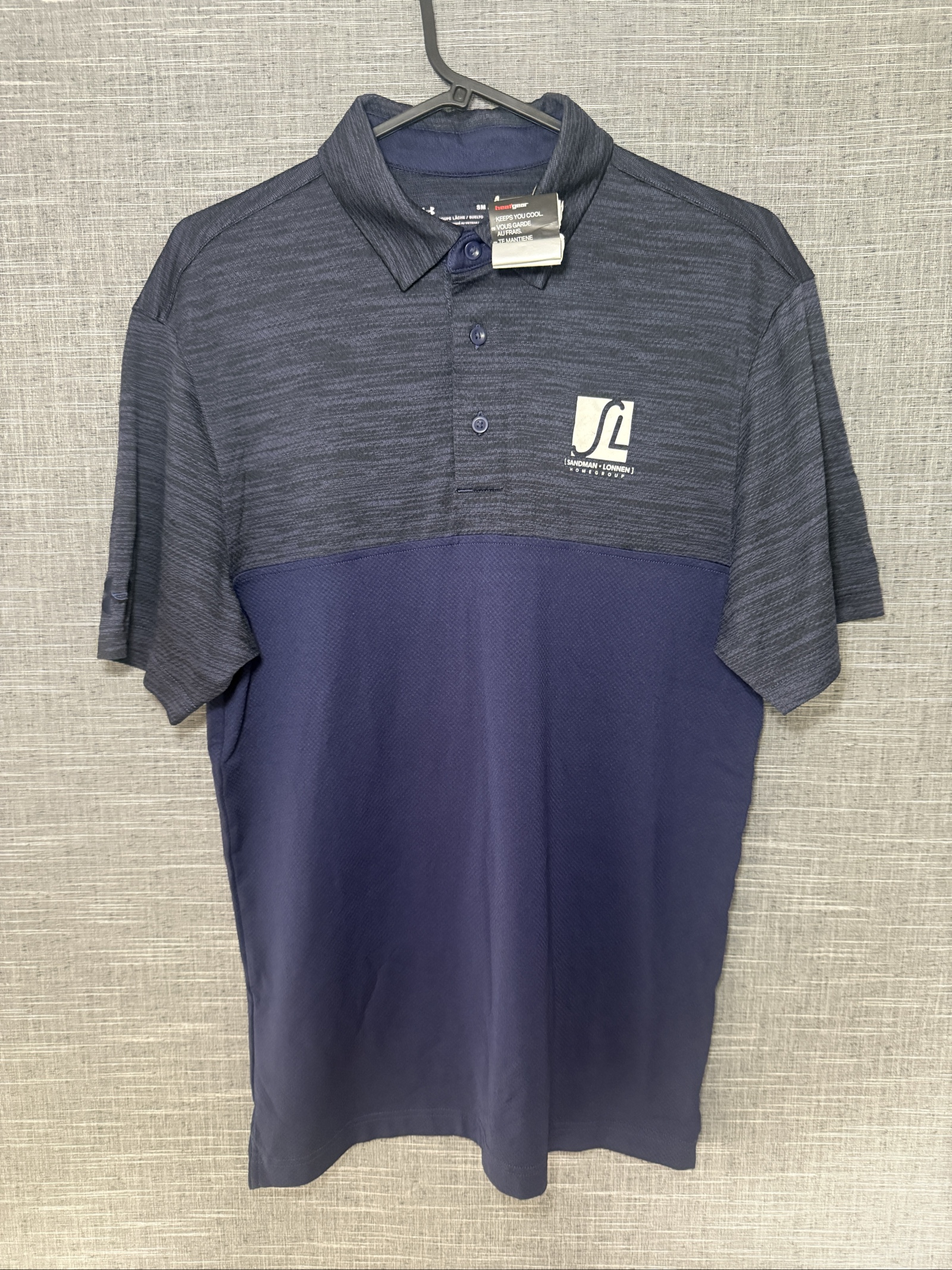 Under Armour Men's Navy & Grey HeatGear Polo Small Loose Fit
