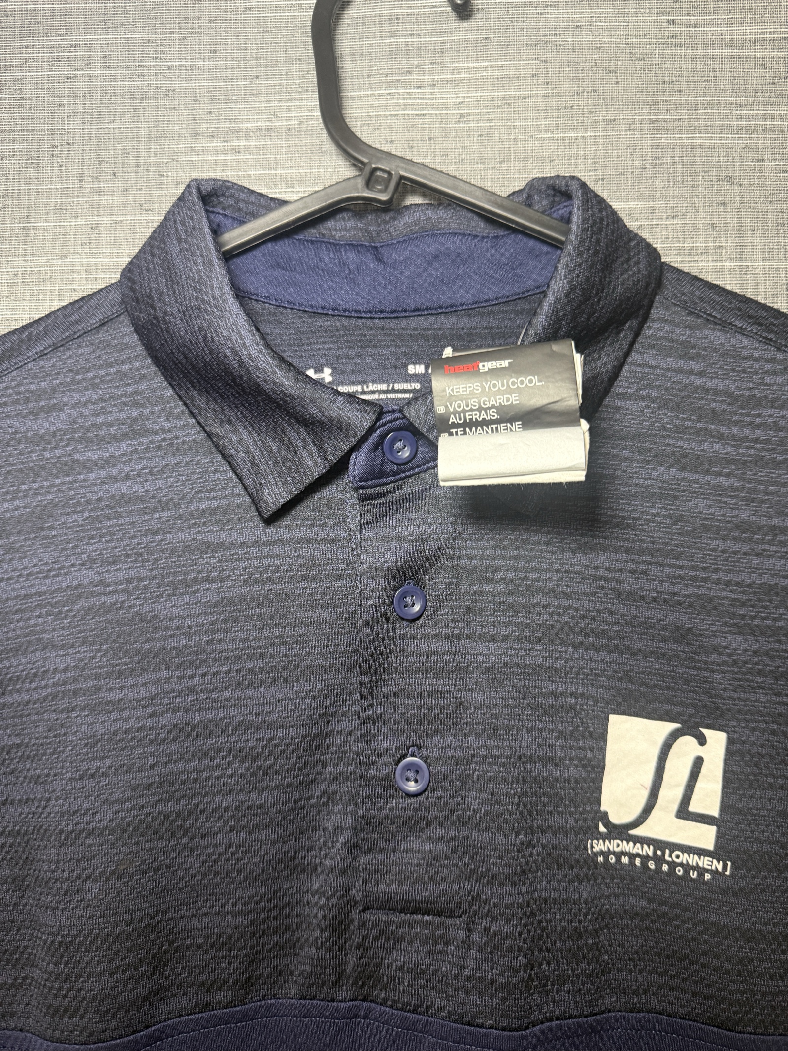 Under Armour Men's Navy & Grey HeatGear Polo Small Loose Fit image 3