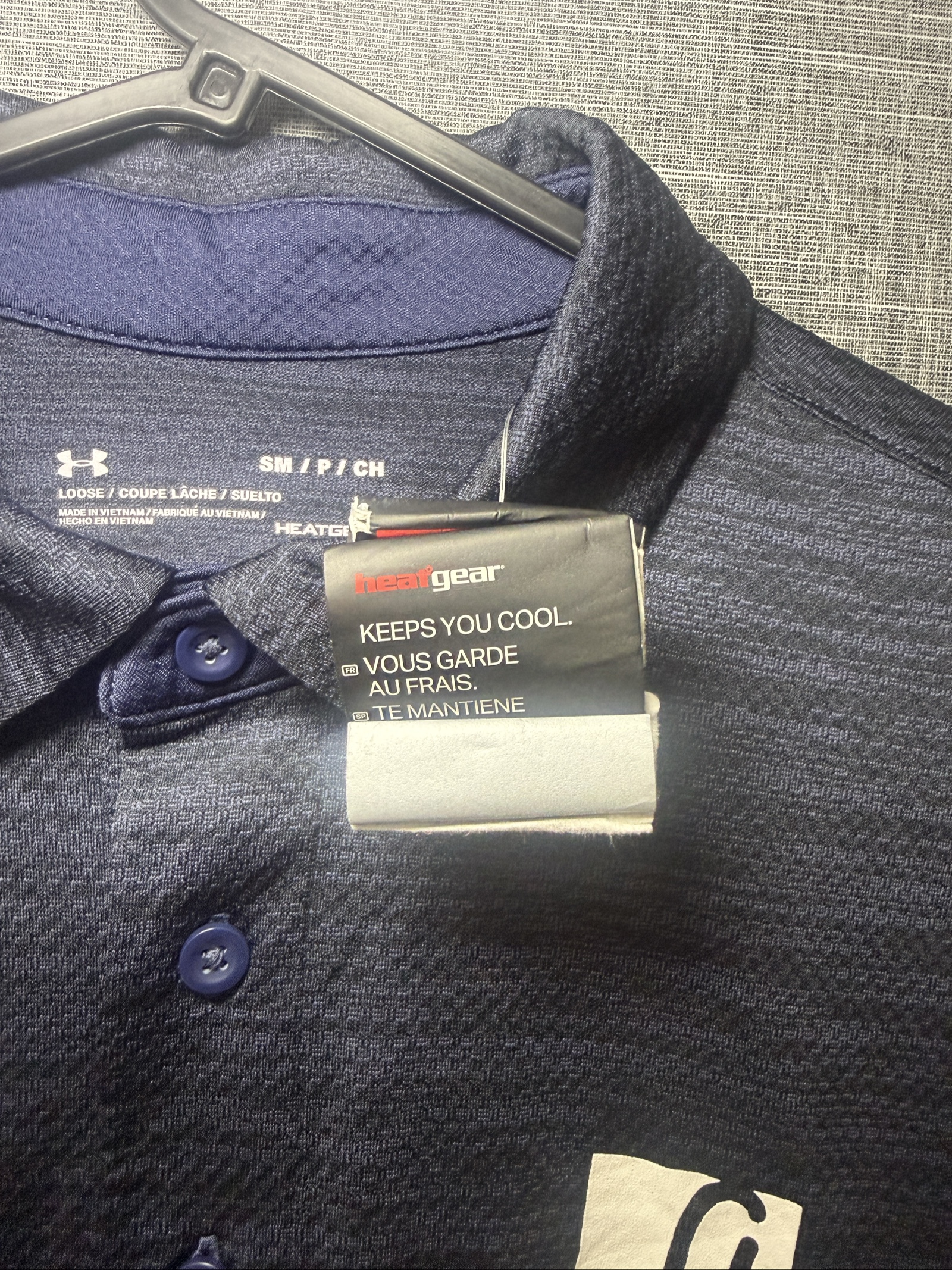 Under Armour Men's Navy & Grey HeatGear Polo Small Loose Fit image 4